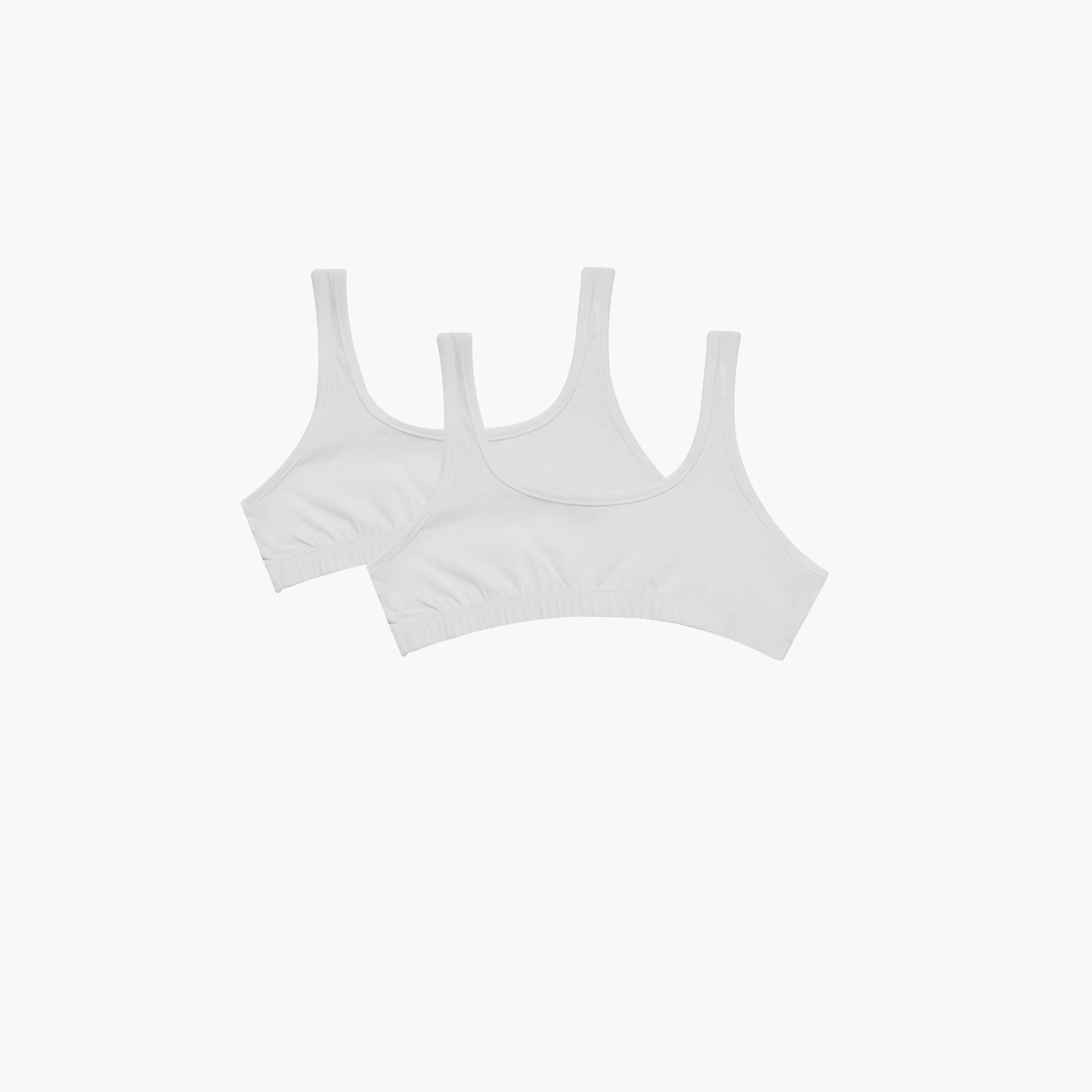 ستايلي - طقم قطعتين - بلوزة قصيرة سادة برقبة دائرية-girls-clothing-innerwear-image-1