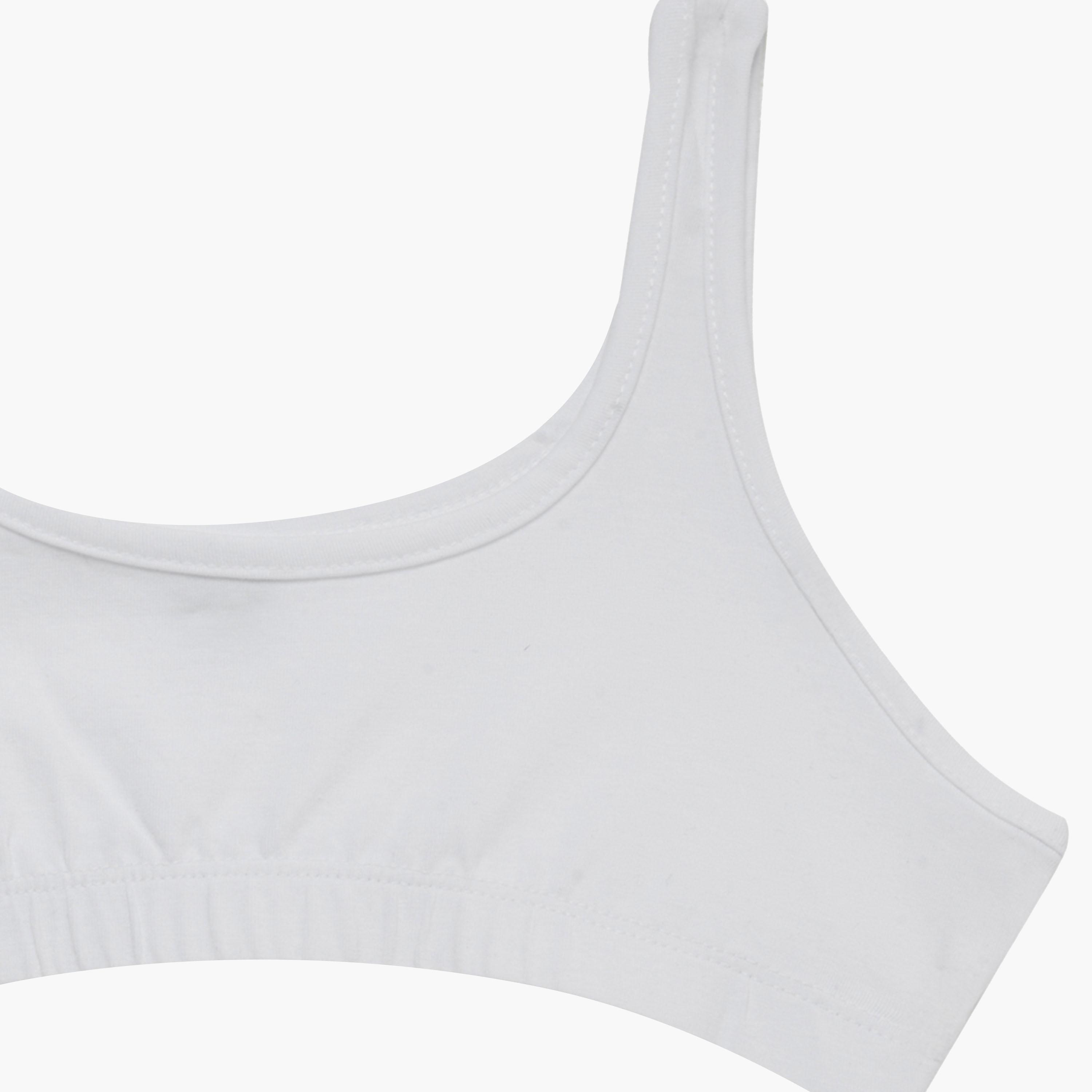 ستايلي - طقم قطعتين - بلوزة قصيرة سادة برقبة دائرية-girls-clothing-innerwear-image-3