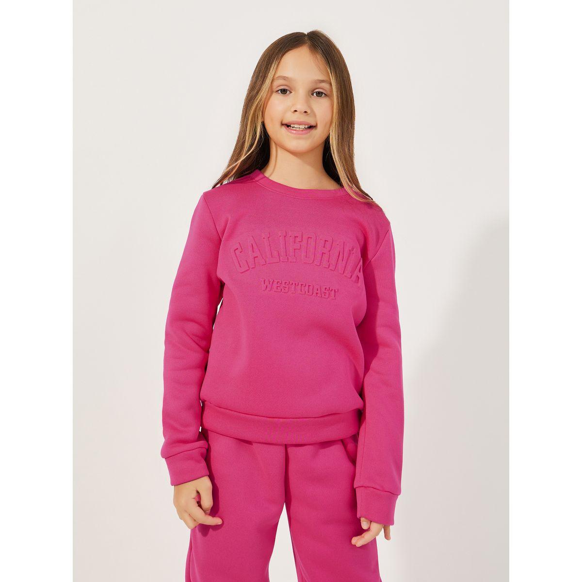 Styli Embossed Slogan Print Round Neck Sweatshirt & Joggers Set-girls-clothing-setsandcoords-image-3