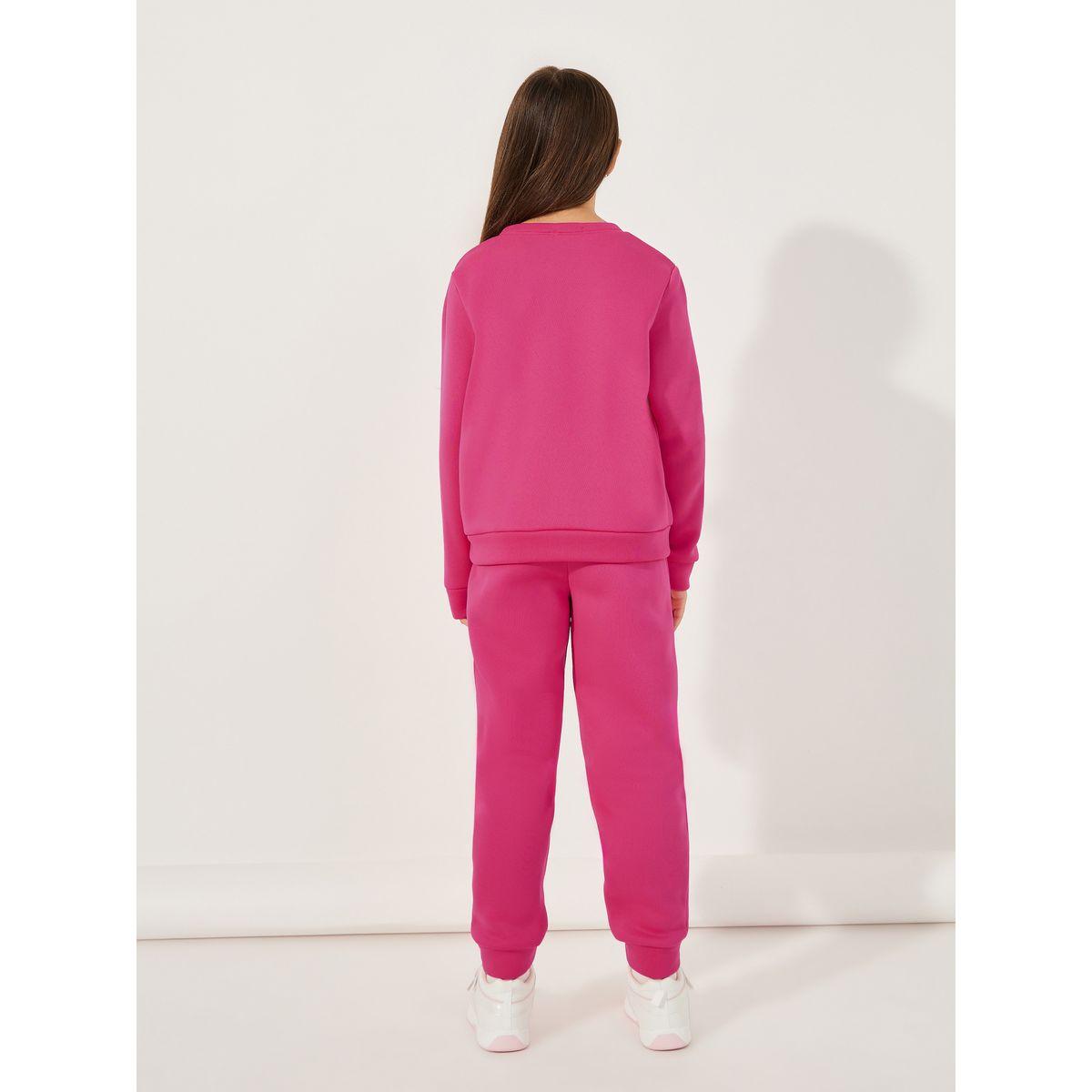 Styli Embossed Slogan Print Round Neck Sweatshirt & Joggers Set-girls-clothing-setsandcoords-image-5
