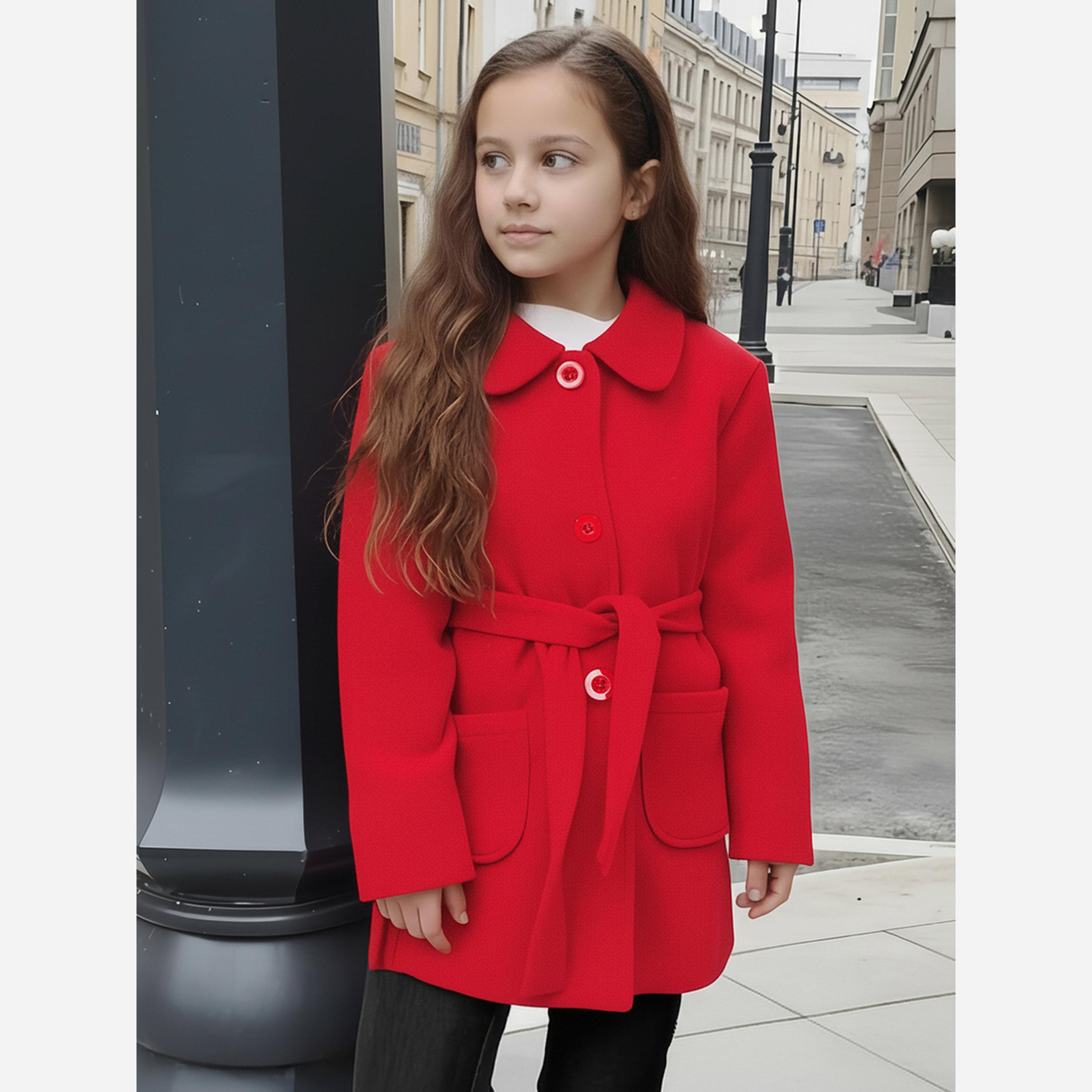 Styli Girls Wool Like Belted Coat-girls-clothing-jacketsandcoats-image-2