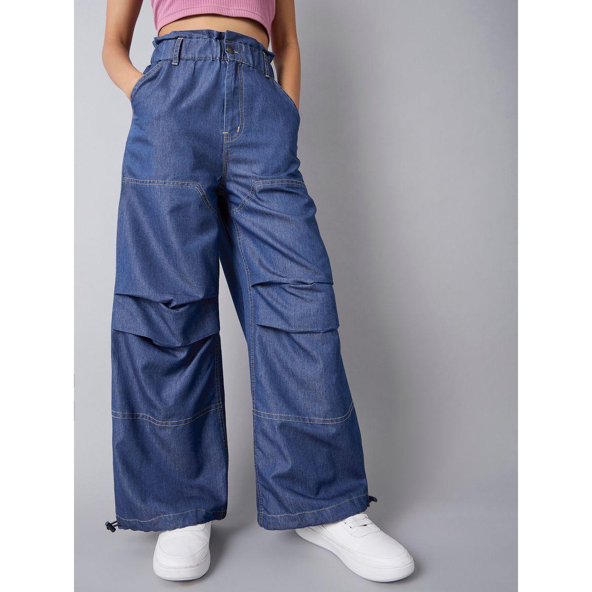 Noh-Voh X Styli  Panelled Acid Wash Cargo Jeans-girls-clothing-bottoms-jeansandjeggings-image-1