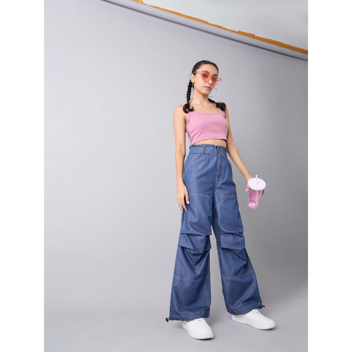 Noh-Voh X Styli  Panelled Acid Wash Cargo Jeans-girls-clothing-bottoms-jeansandjeggings-image-2