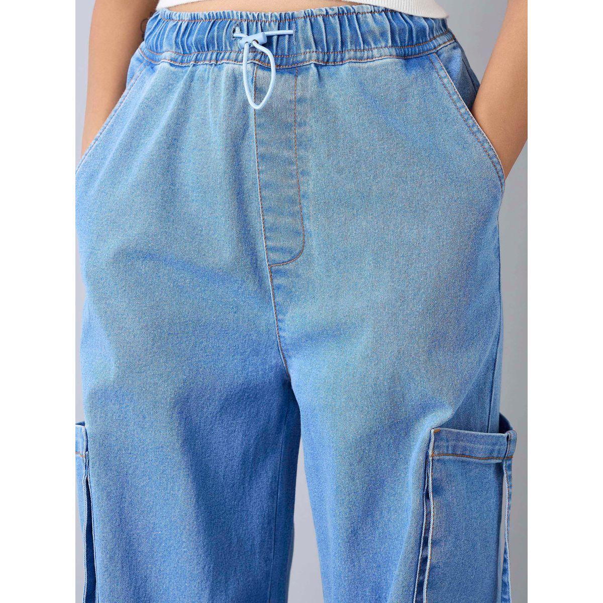 Noh-Voh X Styli  Panelled Acid Wash Side Pocket Cargo Jeans-girls-clothing-bottoms-jeansandjeggings-image-4
