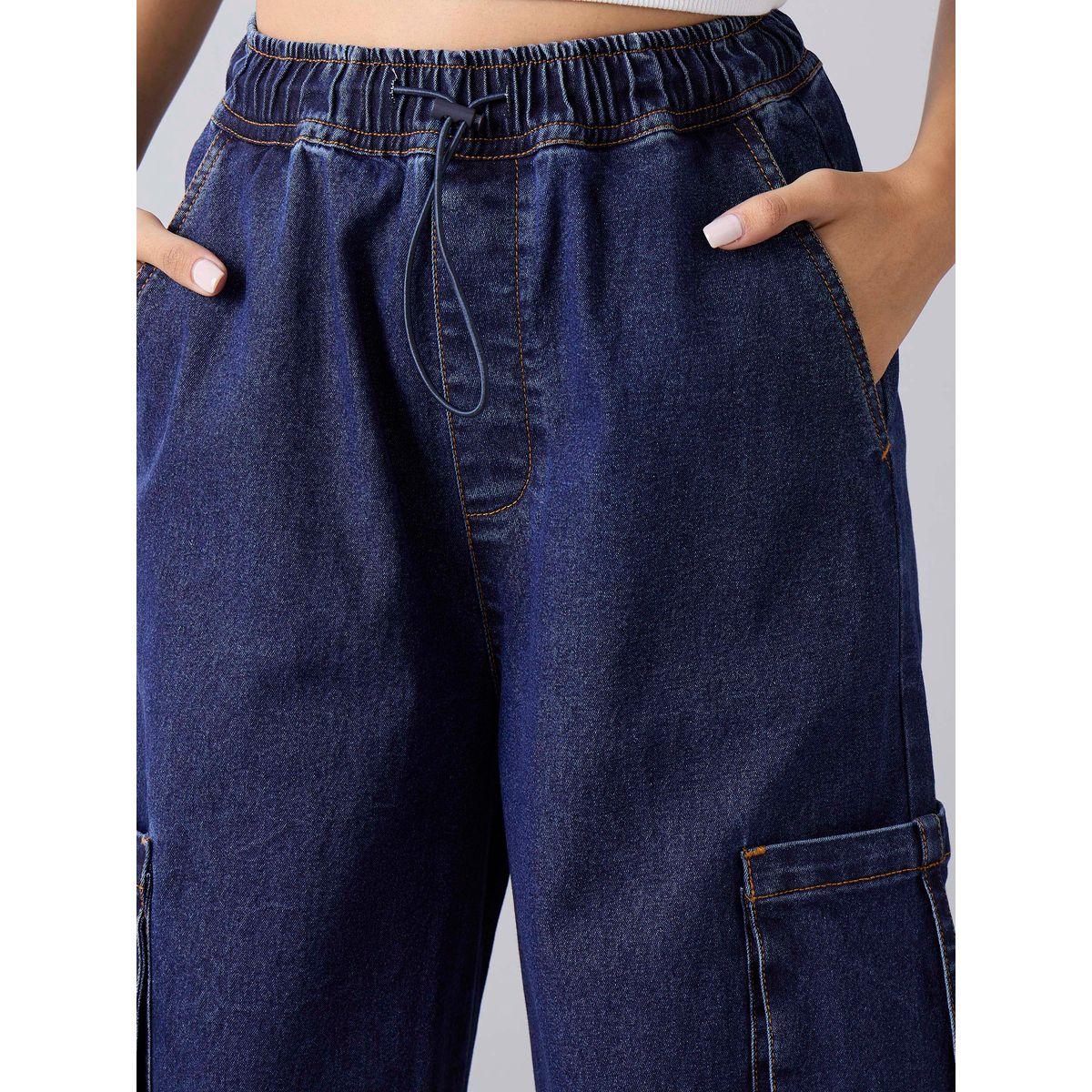 Noh-Voh X Styli  Panelled Acid Wash Side Pocket Cargo Jeans-girls-clothing-bottoms-jeansandjeggings-image-4