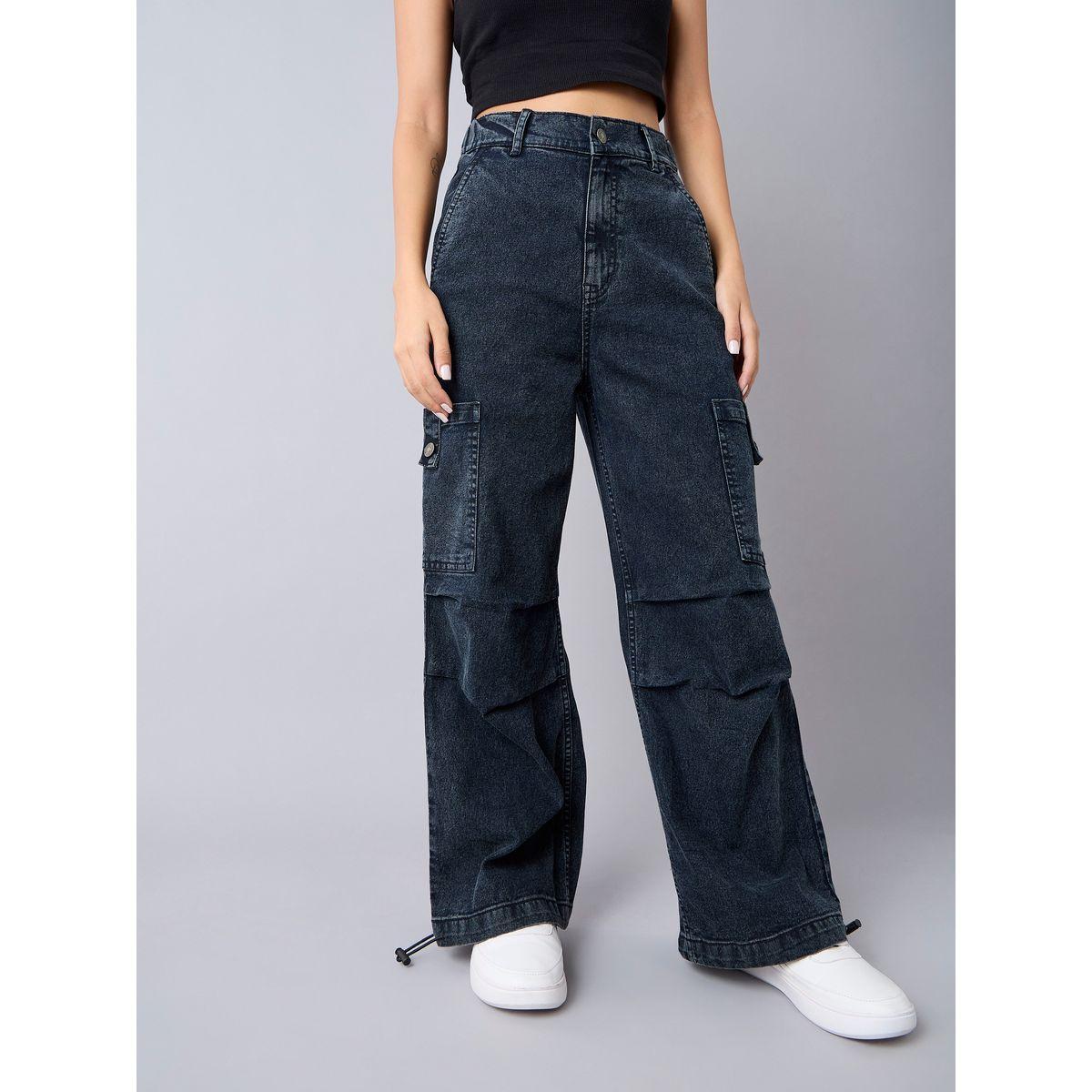 Noh-Voh X Styli  Panelled Acid Wash Side Pocket Cargo Jeans-girls-clothing-bottoms-jeansandjeggings-image-3