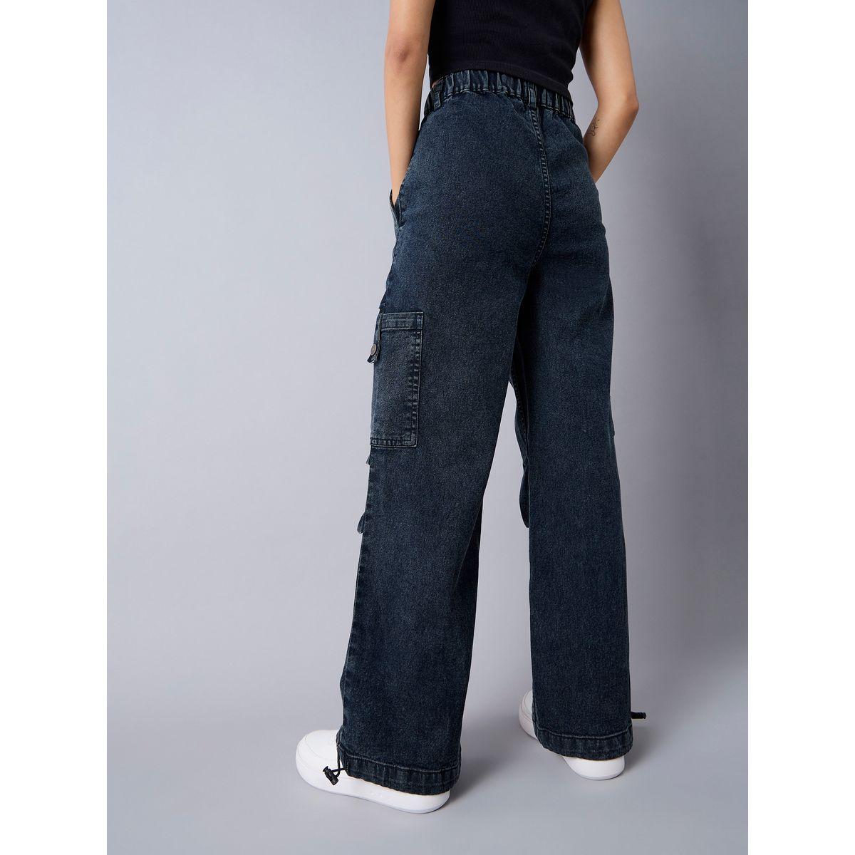 Noh-Voh X Styli  Panelled Acid Wash Side Pocket Cargo Jeans-girls-clothing-bottoms-jeansandjeggings-image-5