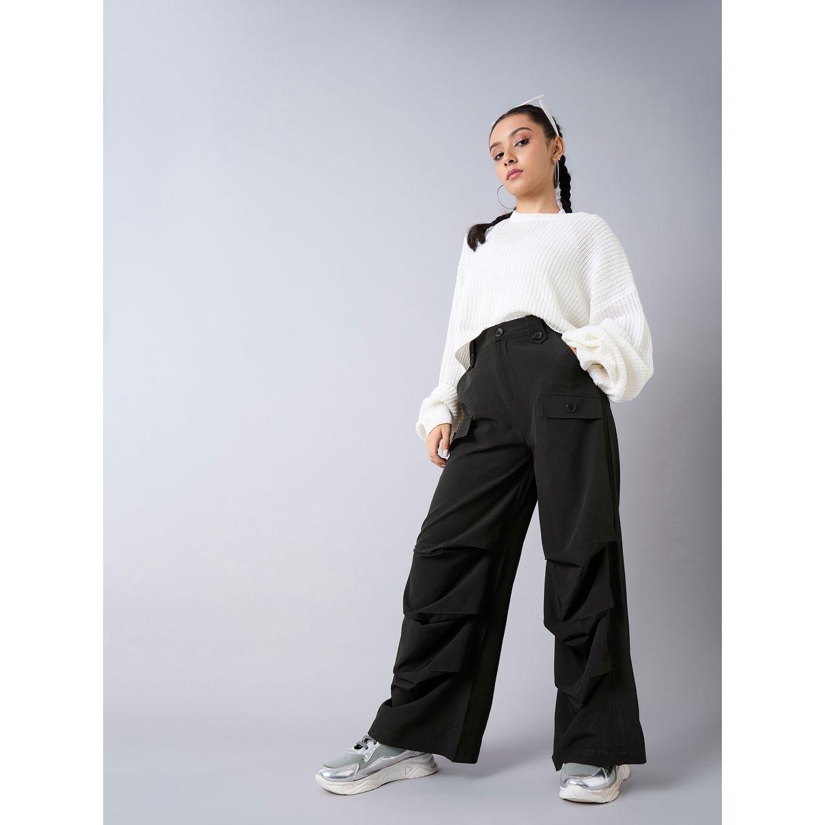 Noh-Voh X Styli  Panelled Parachute Cargos Pants-girls-clothing-bottoms-trousers-image-2