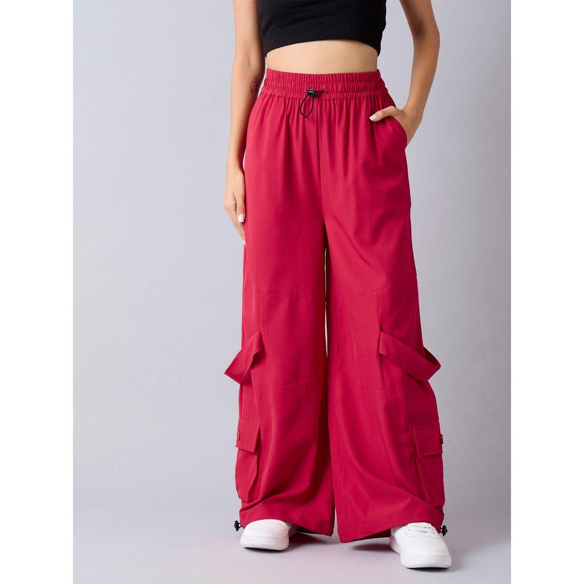 Noh-Voh X Styli  Solid Cargo Parachute Pants-girls-clothing-bottoms-trousers-image-1