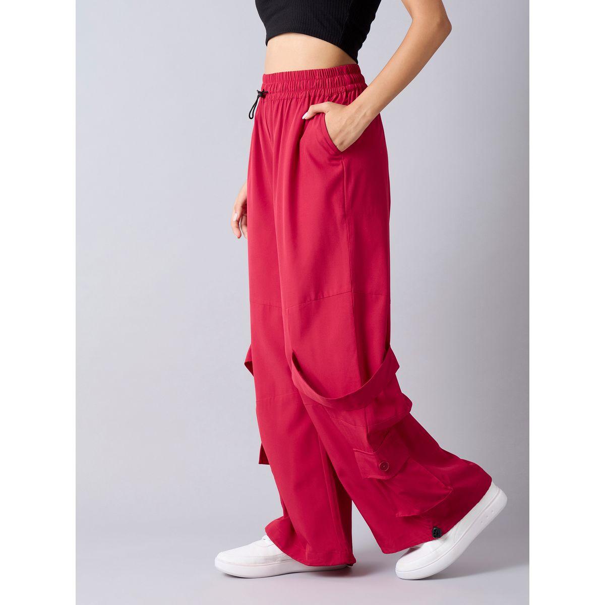 Noh-Voh X Styli  Solid Cargo Parachute Pants-girls-clothing-bottoms-trousers-image-3