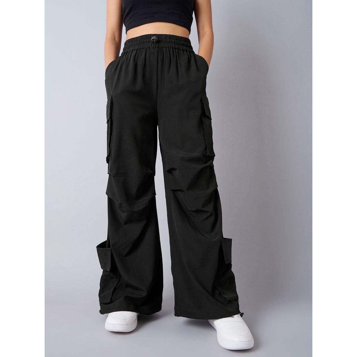 Noh-Voh X Styli  Solid Cargo Parachute Pants-girls-clothing-bottoms-trousers-image-3