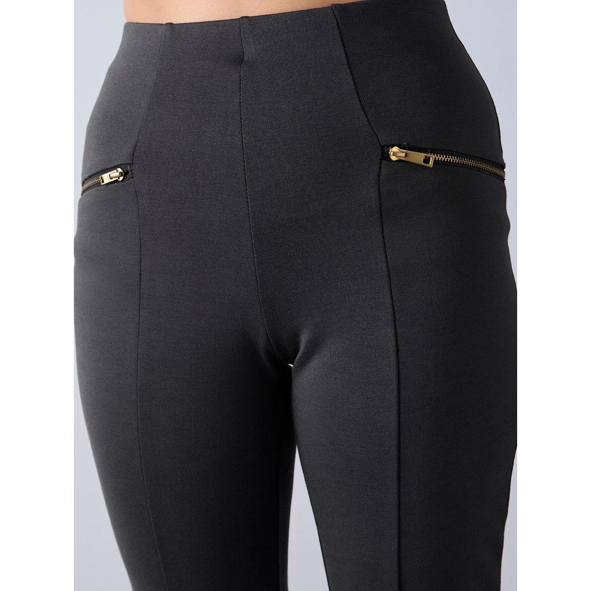 Noh-Voh X Styli  Front Slit Flared Pants with Zipper Detail-girls-clothing-bottoms-trousers-image-4