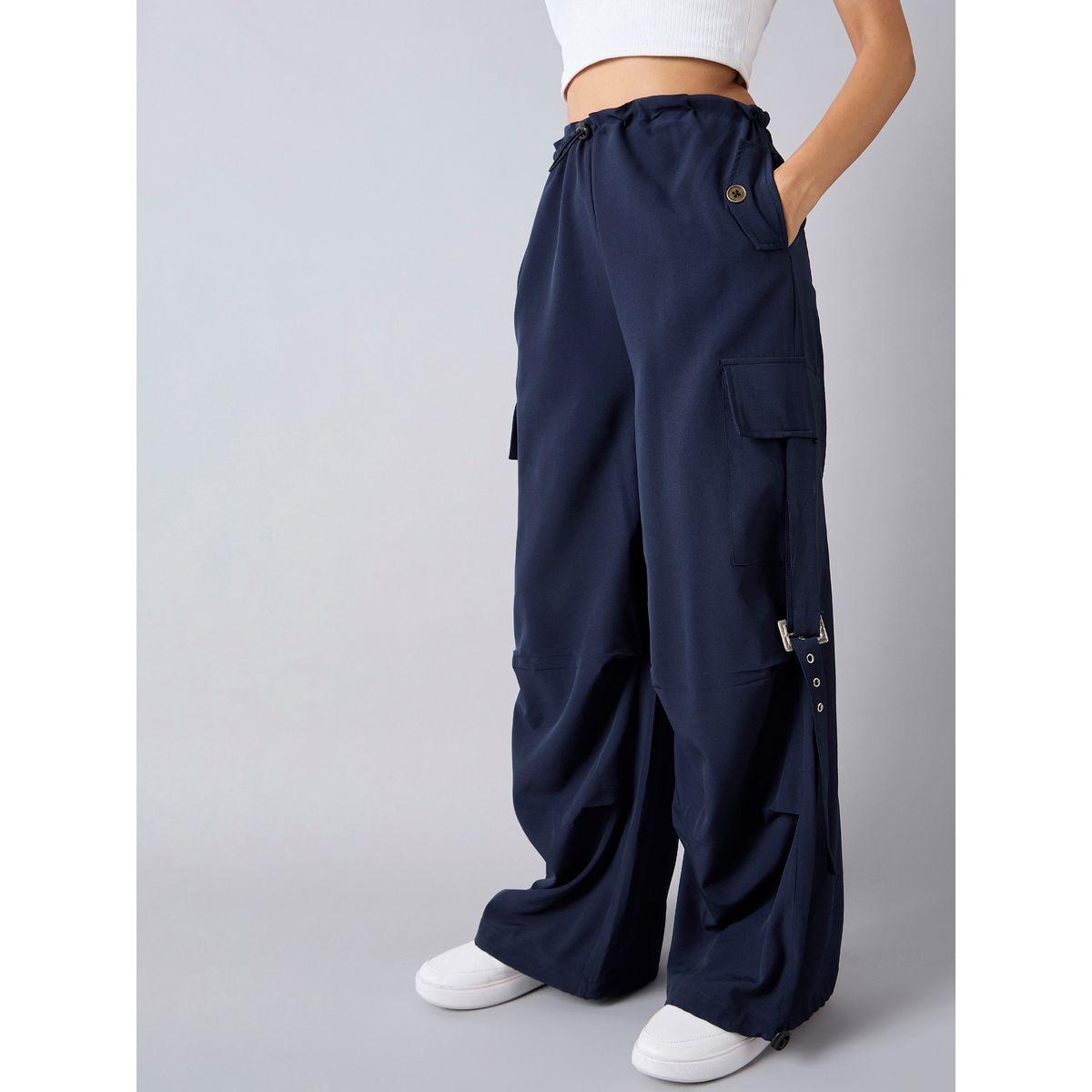 Noh-Voh X Styli  Solid Side Metal Buckle Detail Parachute Cargos-girls-clothing-bottoms-trousers-image-1
