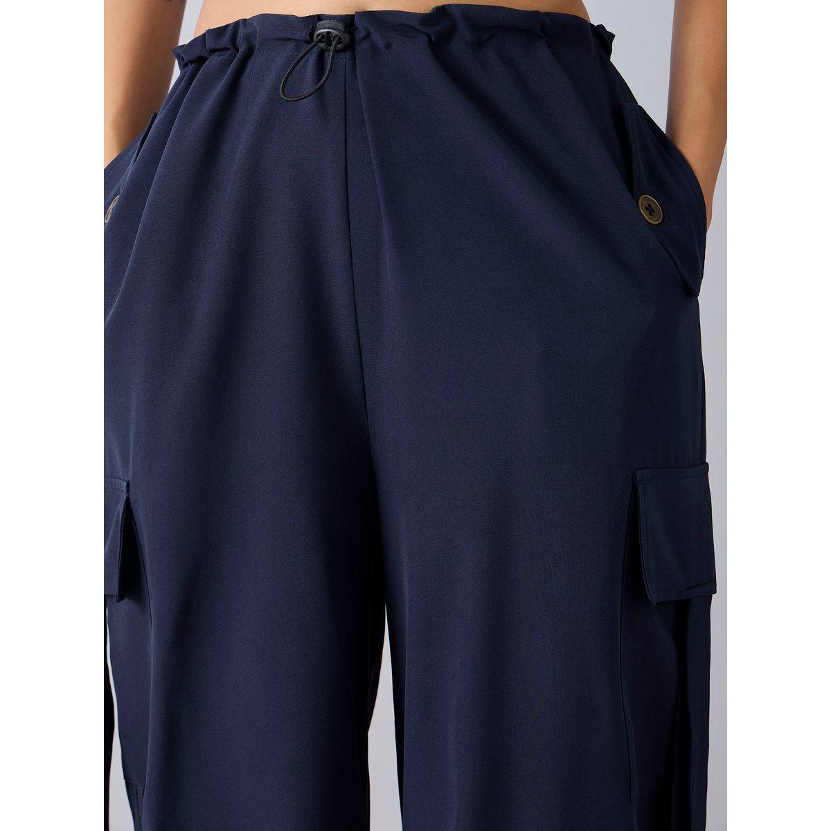 Noh-Voh X Styli  Solid Side Metal Buckle Detail Parachute Cargos-girls-clothing-bottoms-trousers-image-4