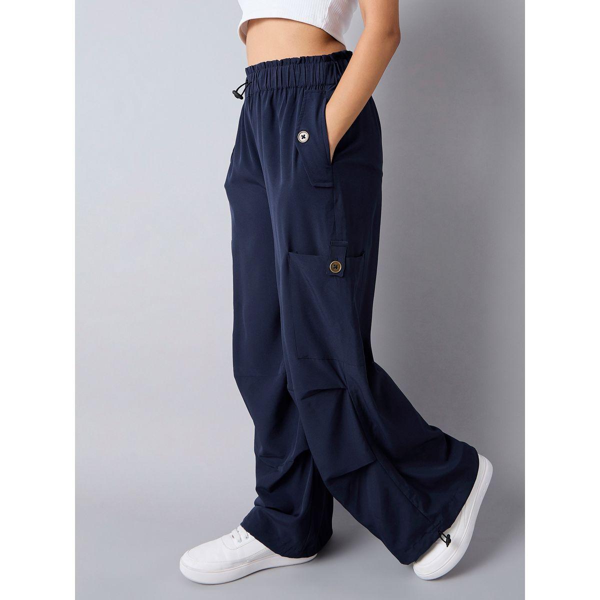 Noh-Voh X Styli  Solid Drawcord Hem Parachute Cargos-girls-clothing-bottoms-trousers-image-1