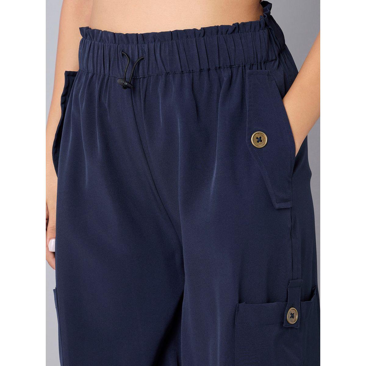 Noh-Voh X Styli  Solid Drawcord Hem Parachute Cargos-girls-clothing-bottoms-trousers-image-4