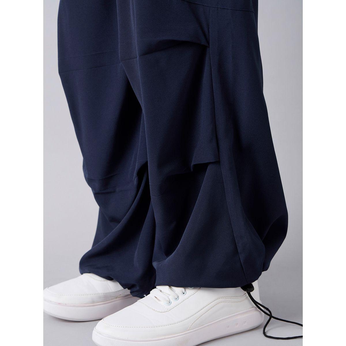 Noh-Voh X Styli  Solid Drawcord Hem Parachute Cargos-girls-clothing-bottoms-trousers-image-5