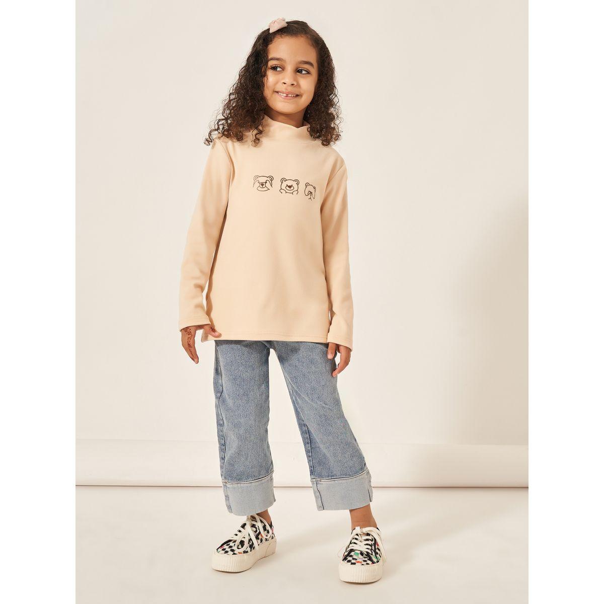 تيشيرت بطبعة دب وأكمام طويلة-girls-clothing-tshirts-image-2