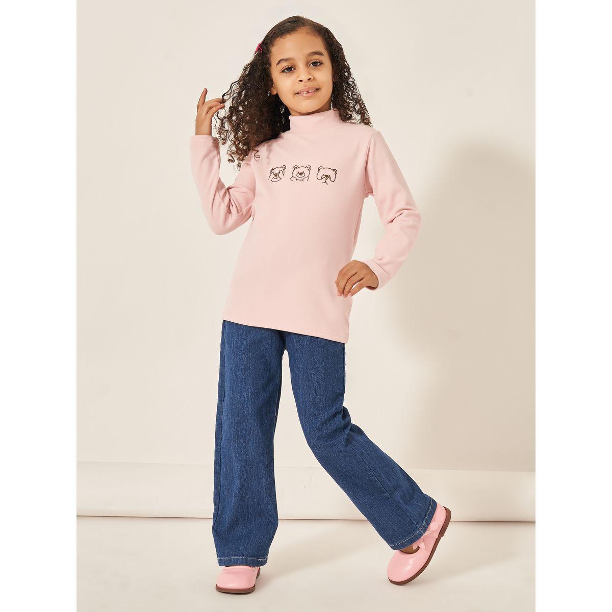 تيشيرت بطبعة دب وأكمام طويلة-girls-clothing-tshirts-image-2