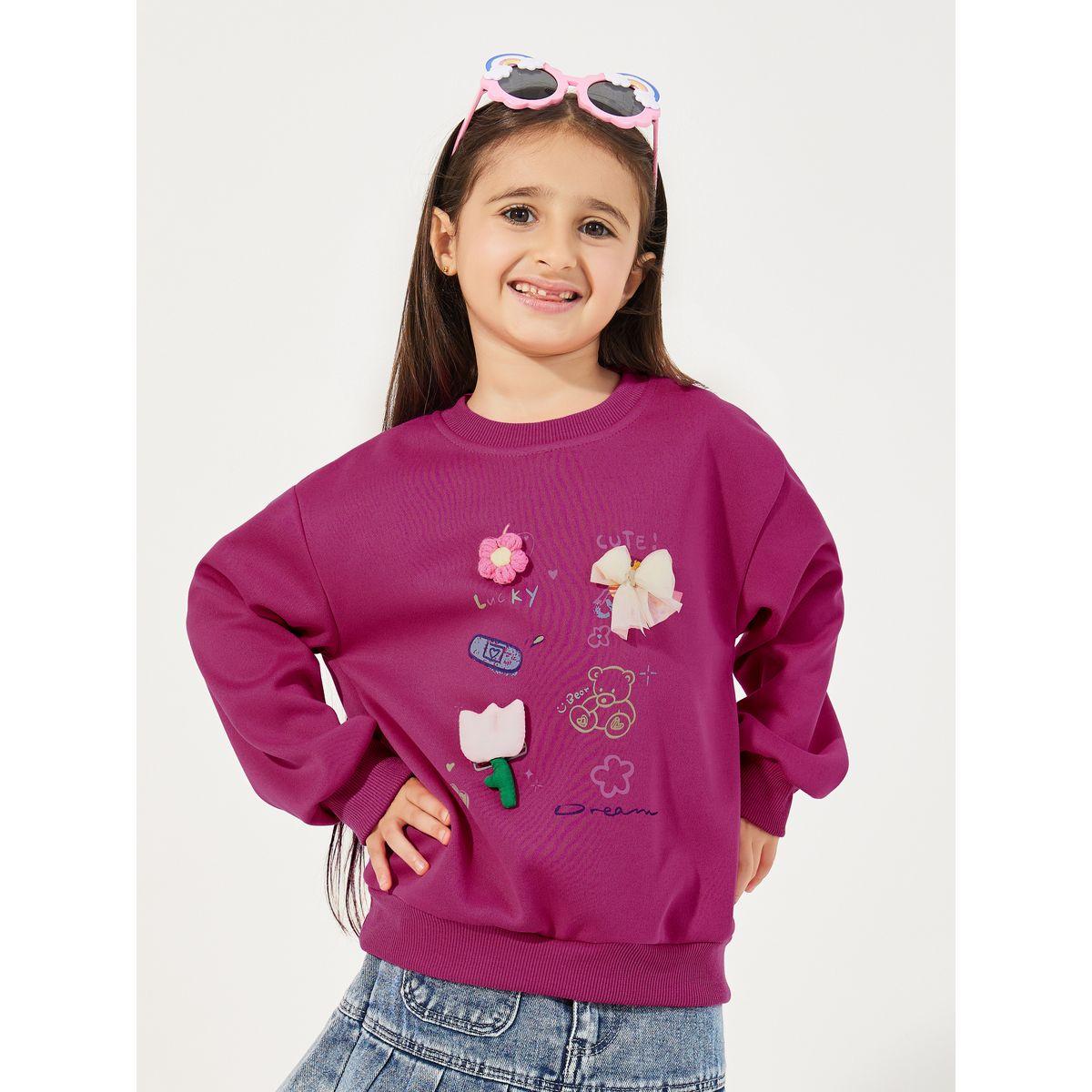 Styli Embellished Round Neck Oversized Sweatshirt-girls-clothing-jumpersandcardigans-image-1