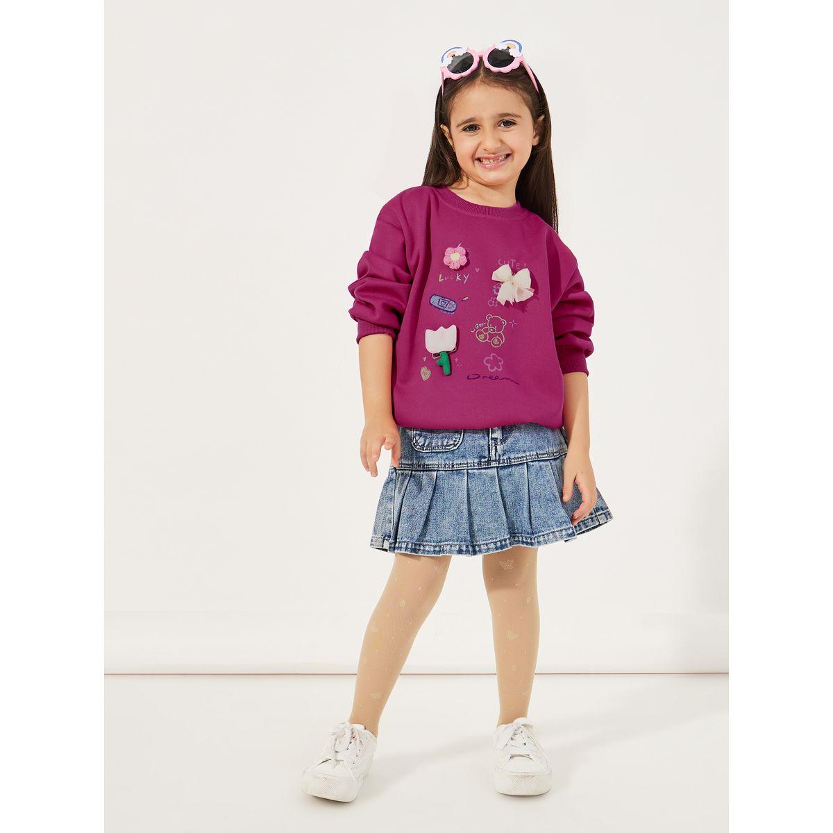 Styli Embellished Round Neck Oversized Sweatshirt-girls-clothing-jumpersandcardigans-image-2