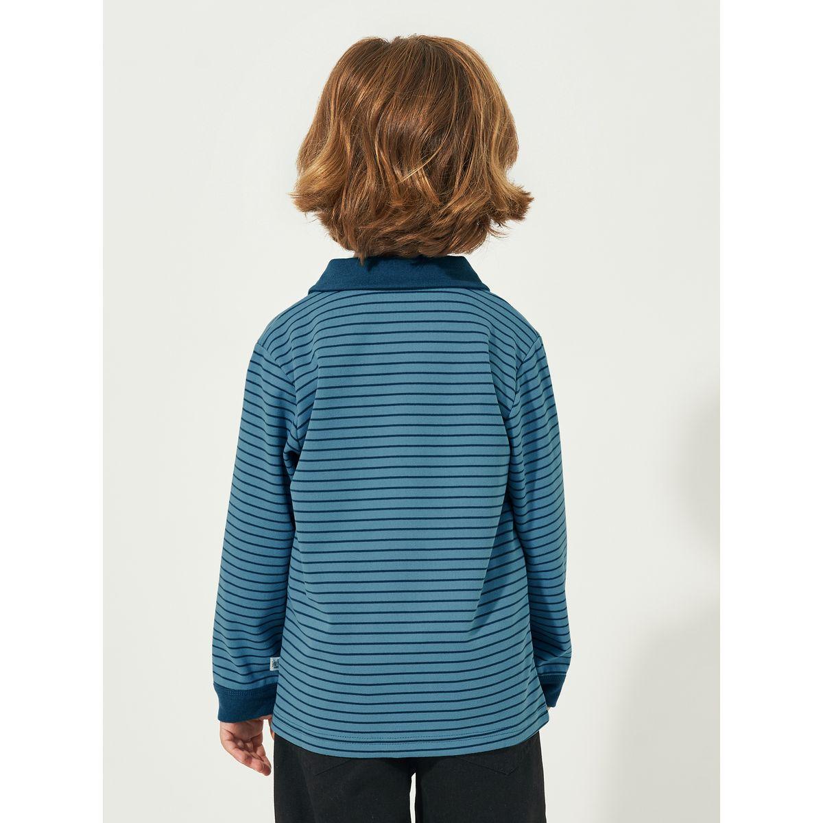 تيشيرت مخطط بياقة بولو وشارة مُرقعة-boys-clothing-tshirtsandpolos-image-4