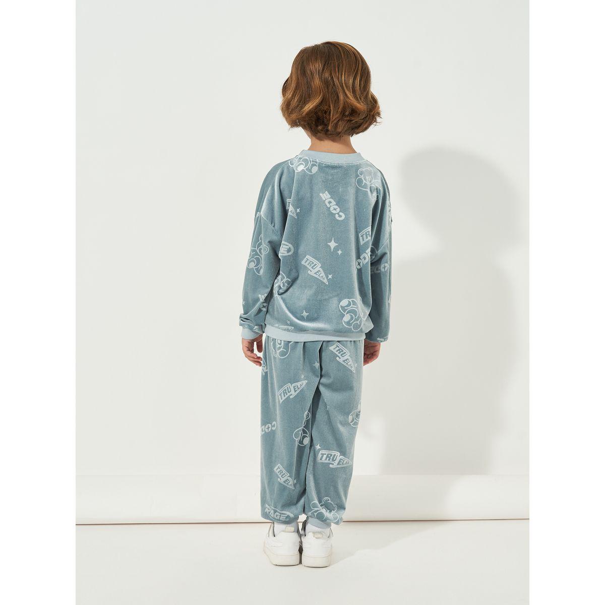 Styli Patterned Print Velour Sweatshirt & Joggers Set-boys-clothing-setsandcoords-image-4
