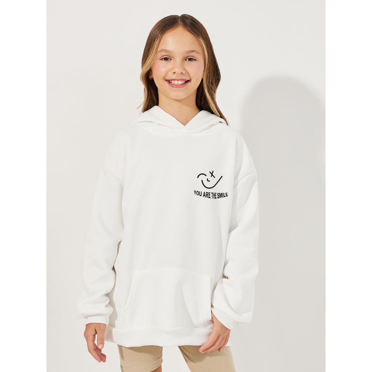 Styli Slogan Print Thermal Lined Oversized Hoodie-girls-clothing-jumpersandcardigans-image-1