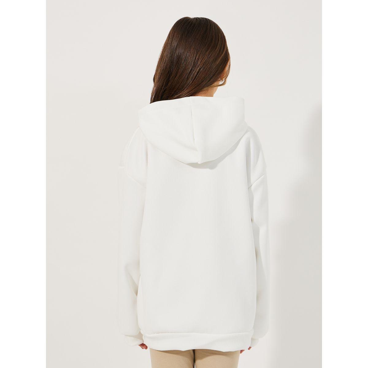 Styli Slogan Print Thermal Lined Oversized Hoodie-girls-clothing-jumpersandcardigans-image-4