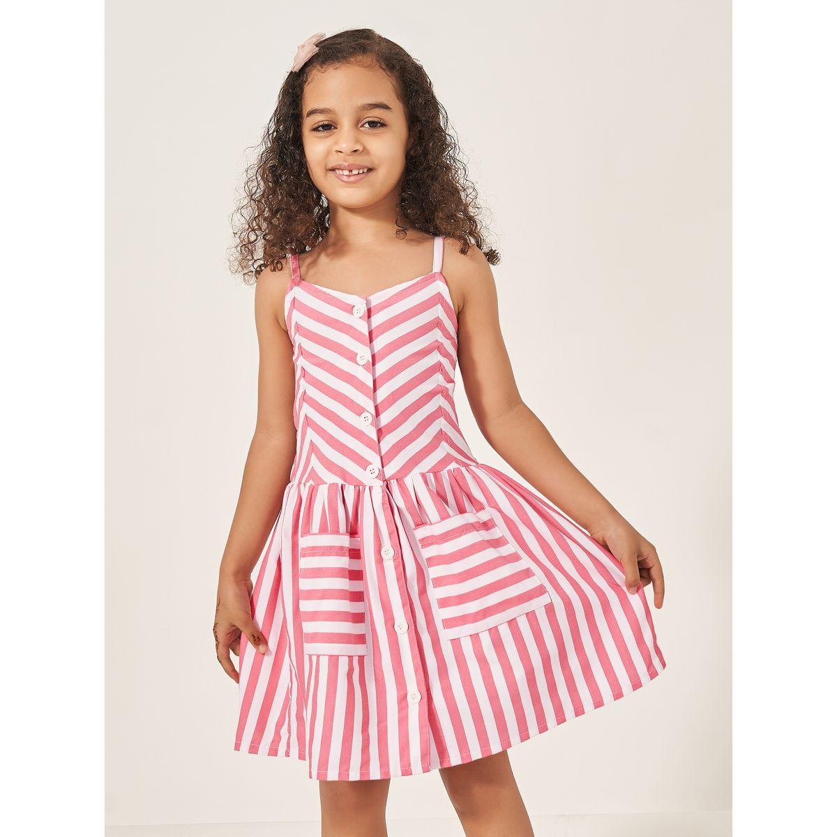 Styli Stripe Knee Length Strappy Dress with Pocket Detail-girls-clothing-dressesandjumpsuits-image-2