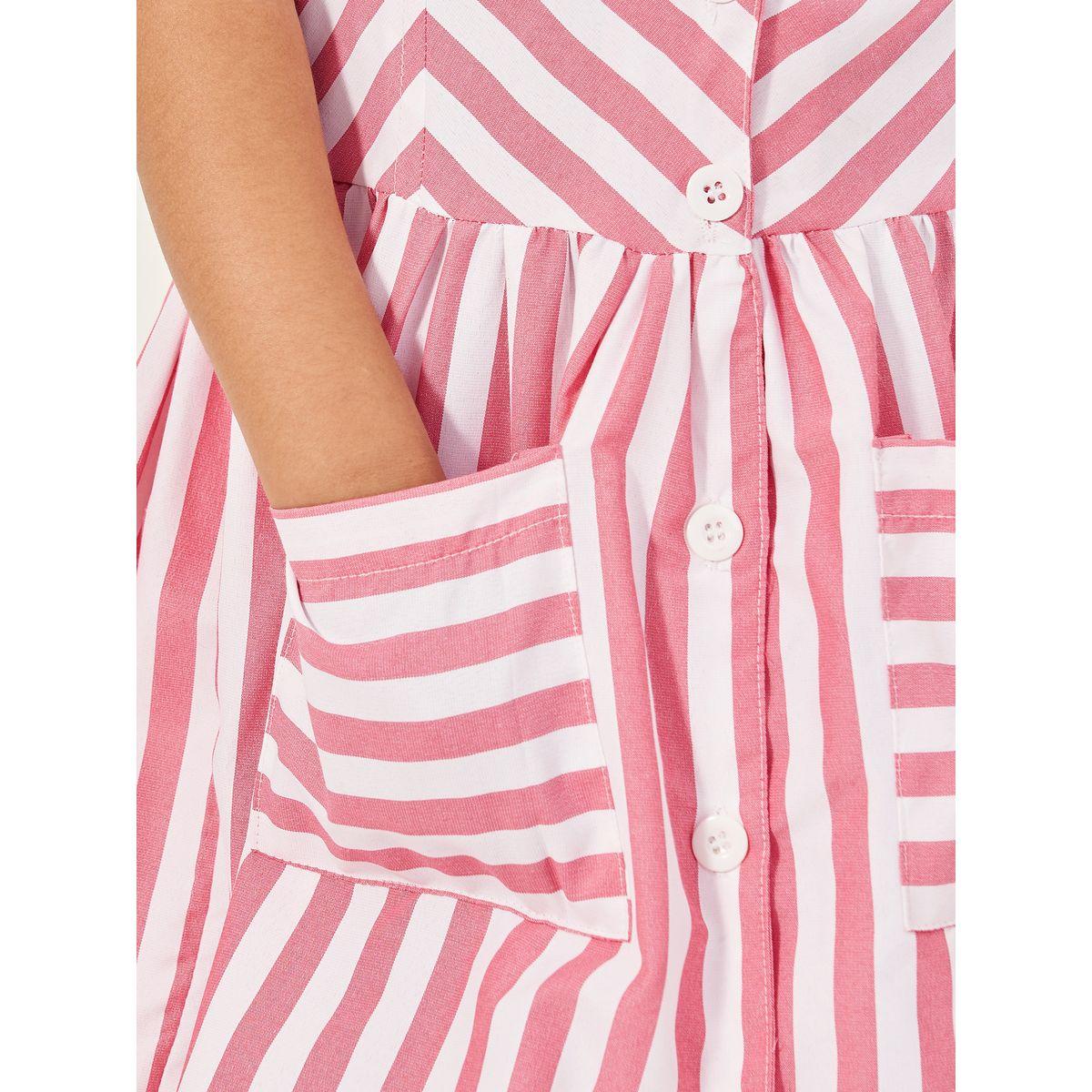 Styli Stripe Knee Length Strappy Dress with Pocket Detail-girls-clothing-dressesandjumpsuits-image-3