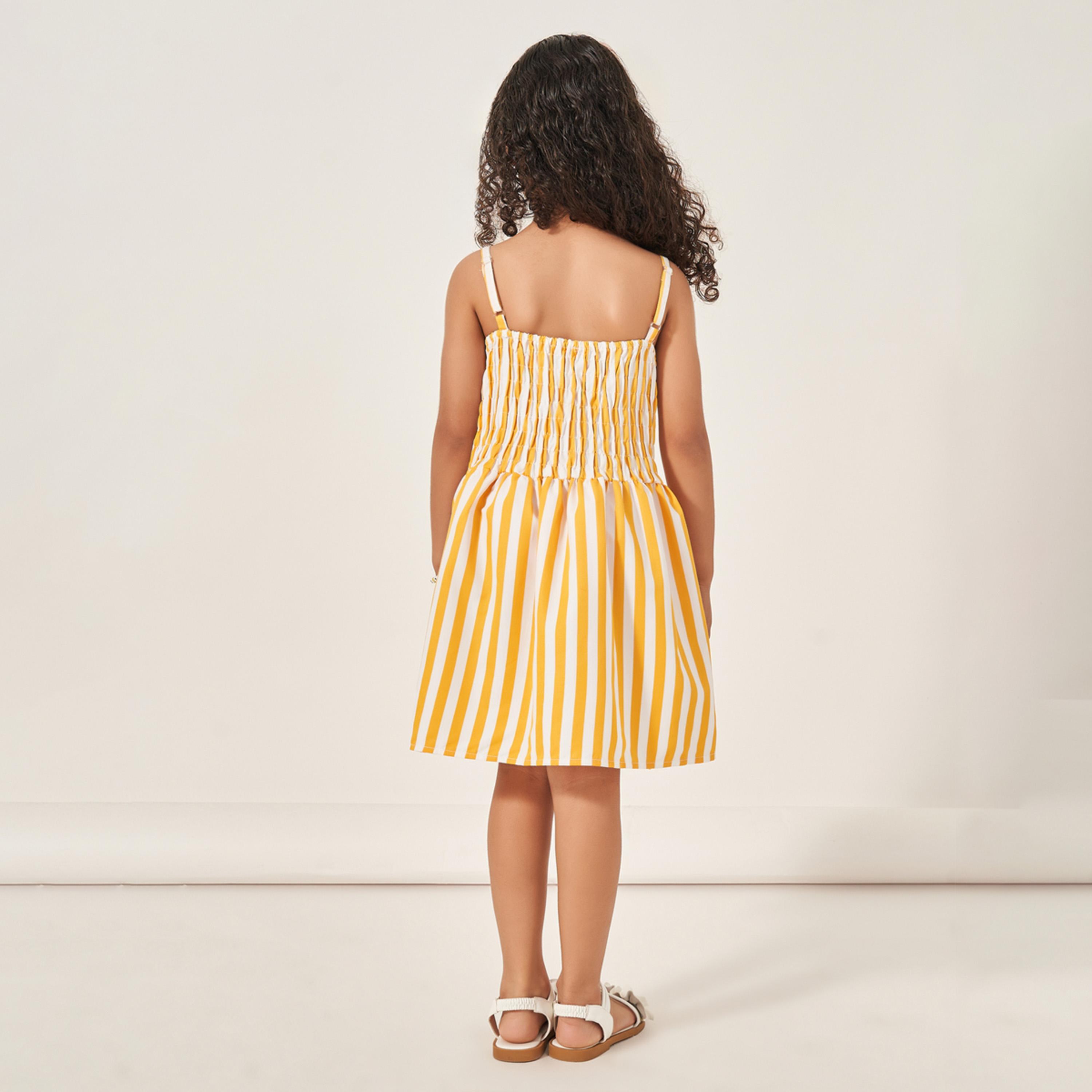 Styli Stripe Knee Length Strappy Dress With Pocket Detail-girls-clothing-dressesandjumpsuits-image-4