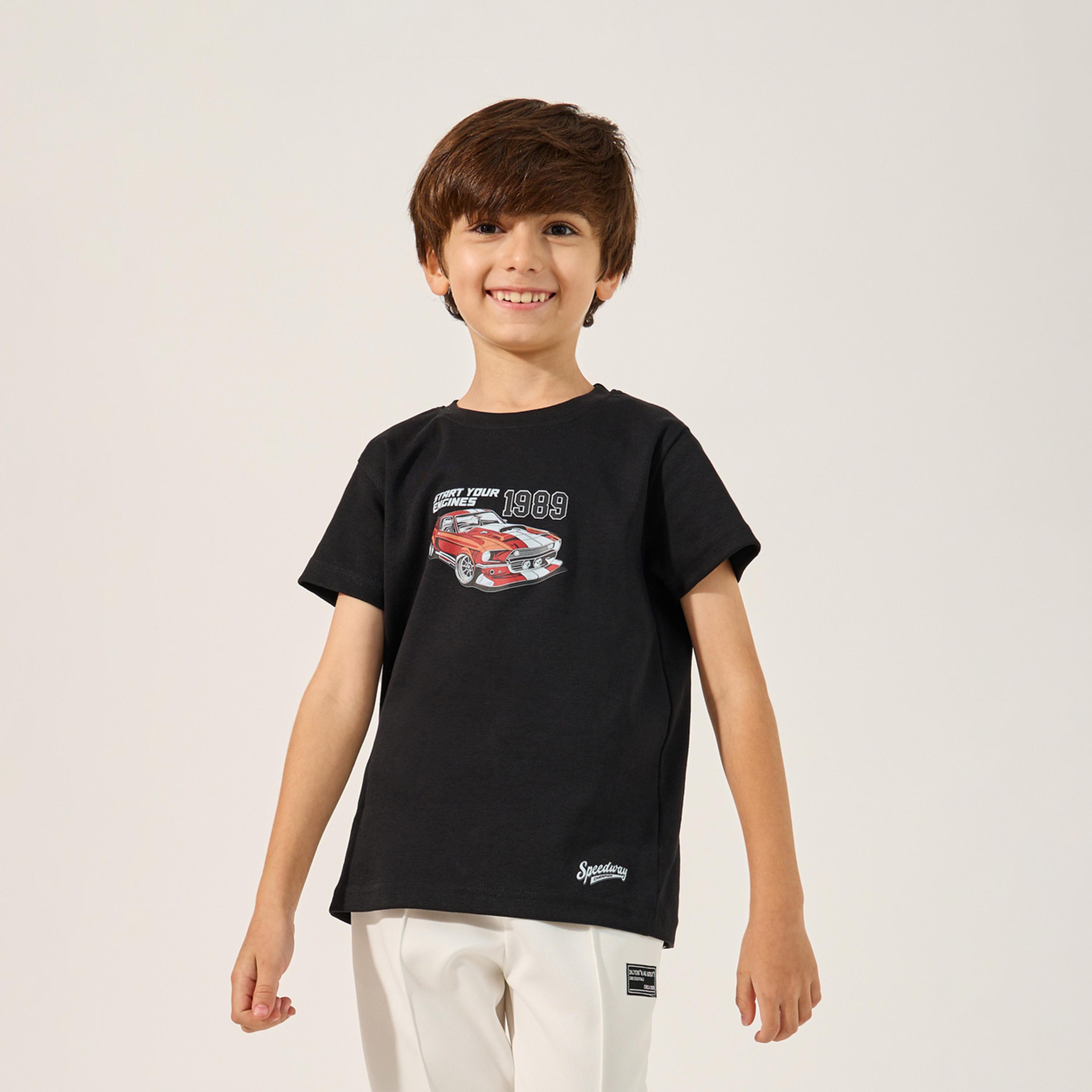 Styli Car Graphic Print Short Sleeve T-Shirt-boys-clothing-tshirtsandpolos-image-1