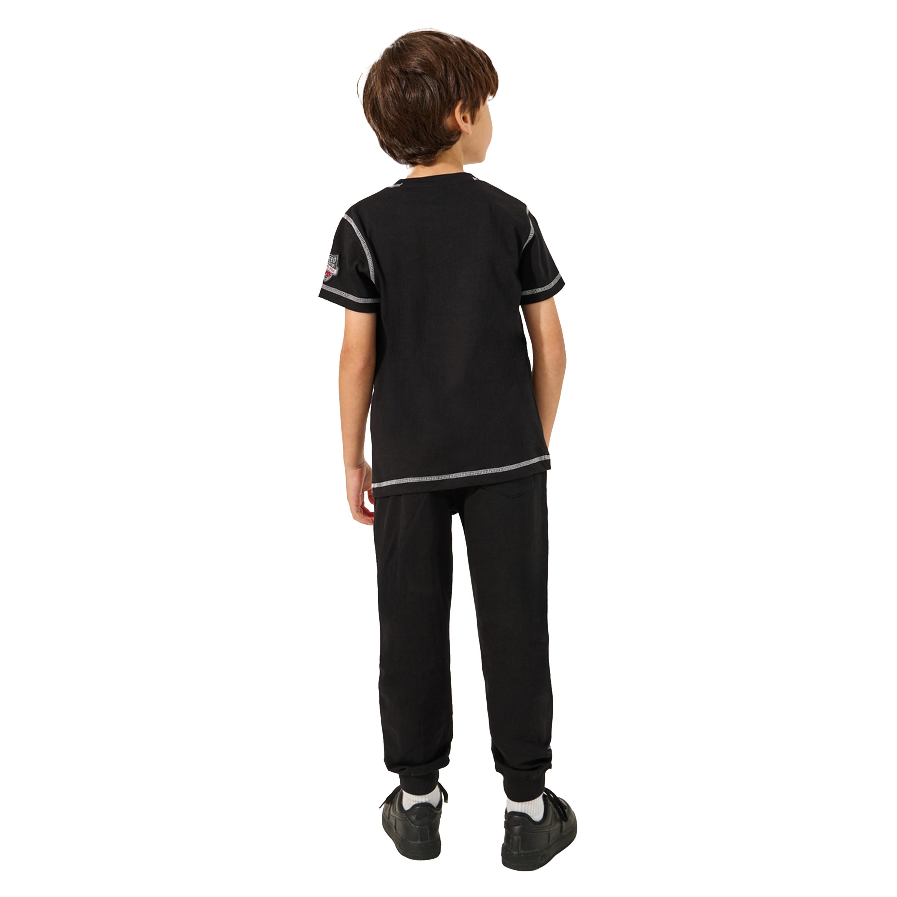 ستايلي-  تي شيرت وبنطال رياضي بتفاصيل حياكة  متباينة-boys-clothing-setsandcoords-image-6