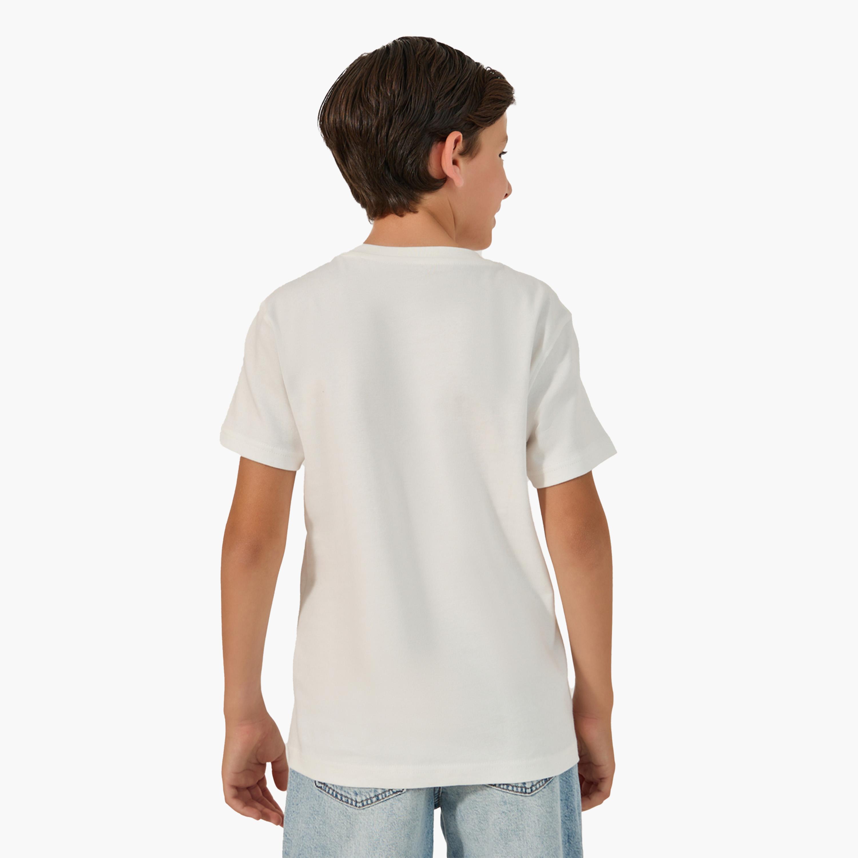 Styli Graphic Print Round Neck T-Shirt with Badge Detail-boys-clothing-tshirtsandpolos-image-4