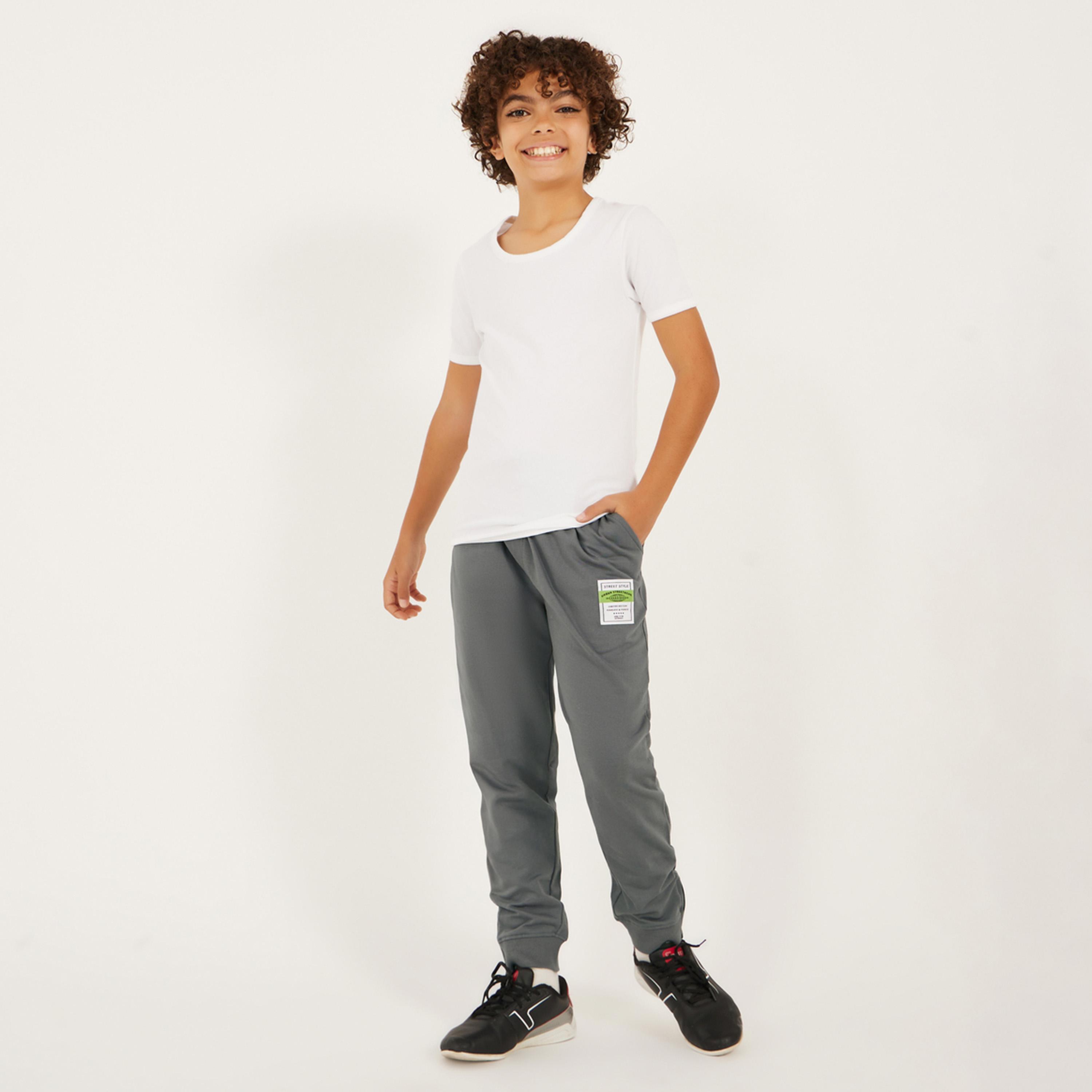 Styli Relaxed Fit Patch Work Joggers with Drawstring-boys-clothing-bottoms-joggersandtrackpants-image-2