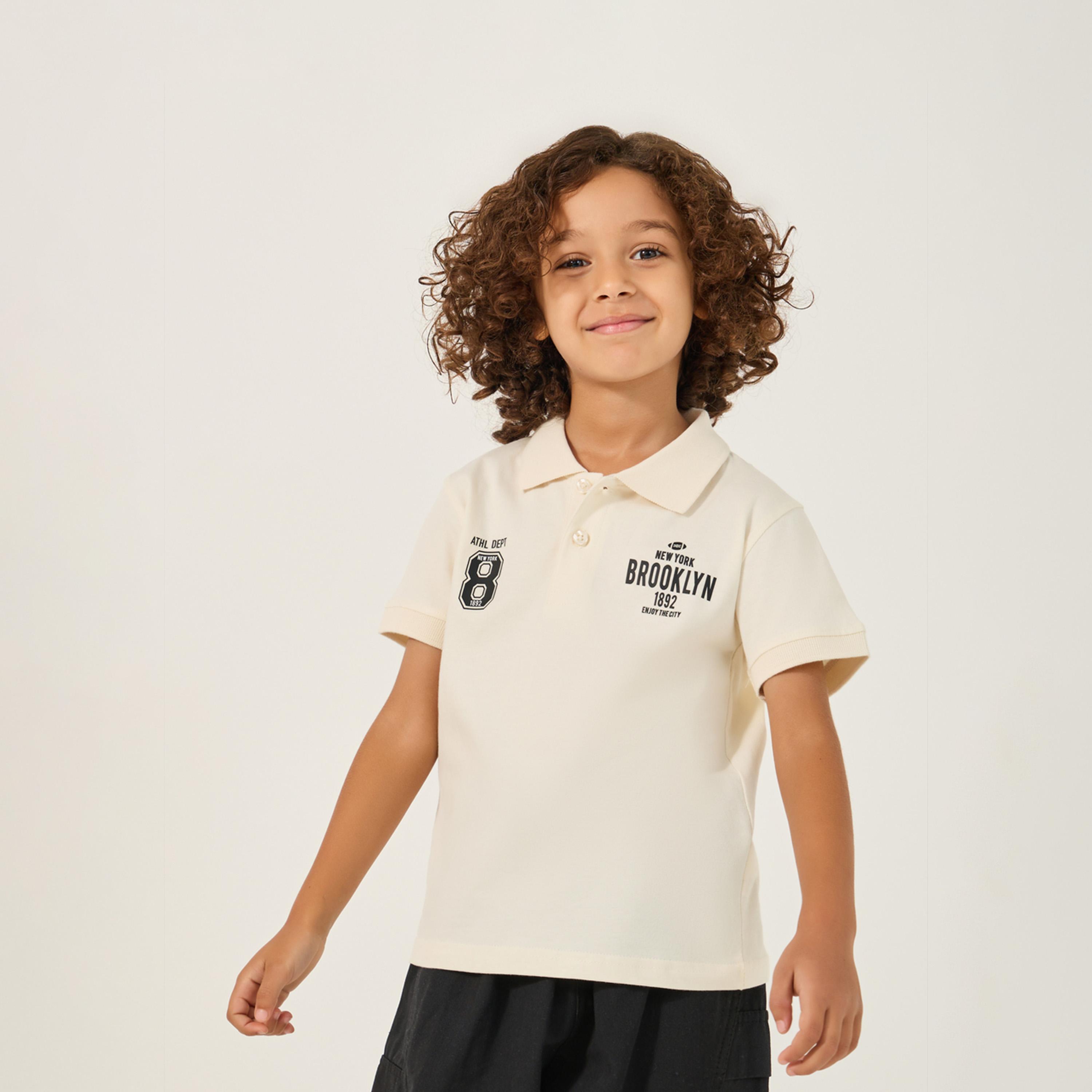 Styli Slogan Print Regular Fit Polo Neck T-Shirt-boys-clothing-tshirtsandpolos-image-1