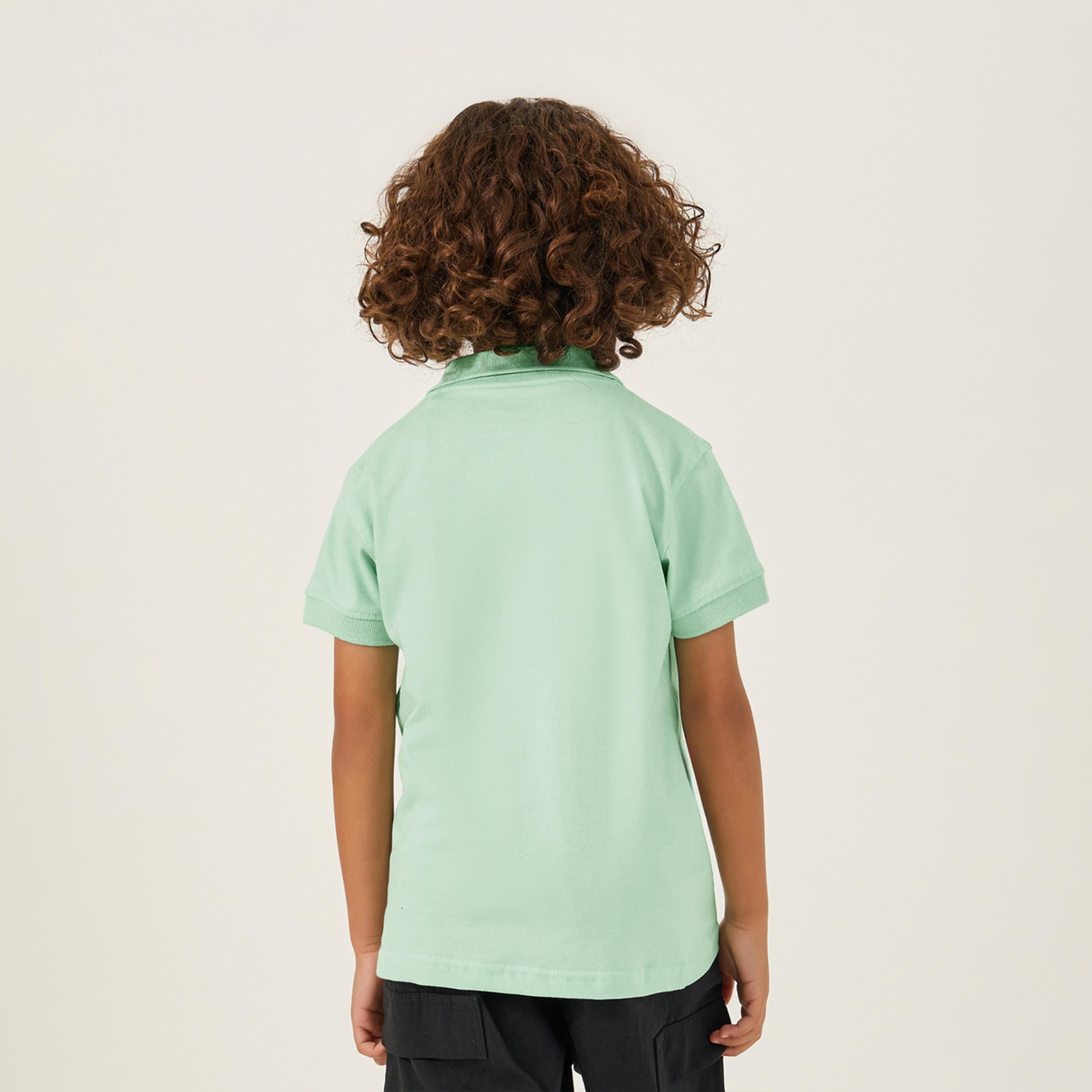 ستايلي - تي شيرت بولو بقصّة عادية وطبعة شعار-boys-clothing-tshirtsandpolos-image-4