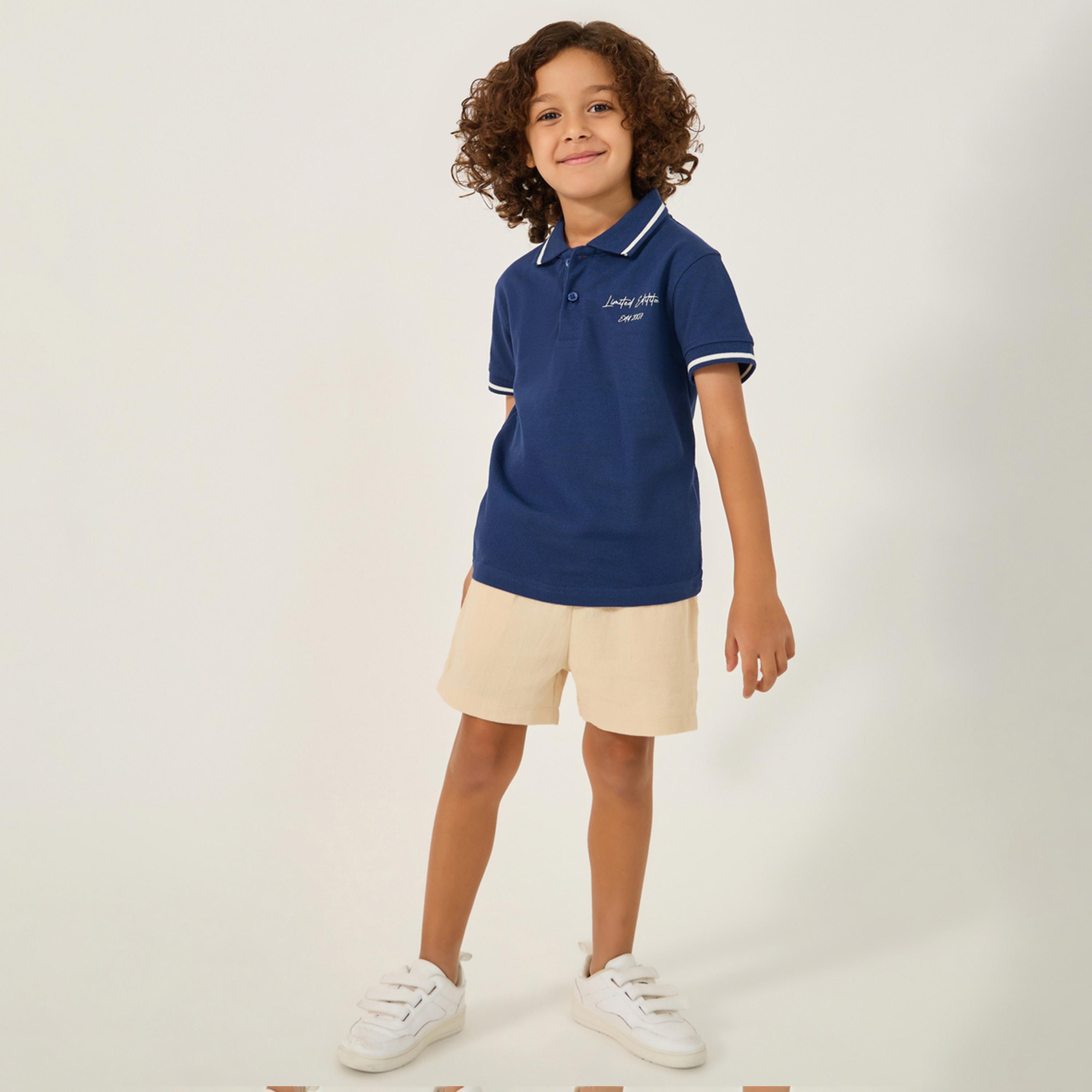 Styli Slogan Print Regular Fit Polo Neck T-Shirt-boys-clothing-tshirtsandpolos-image-2