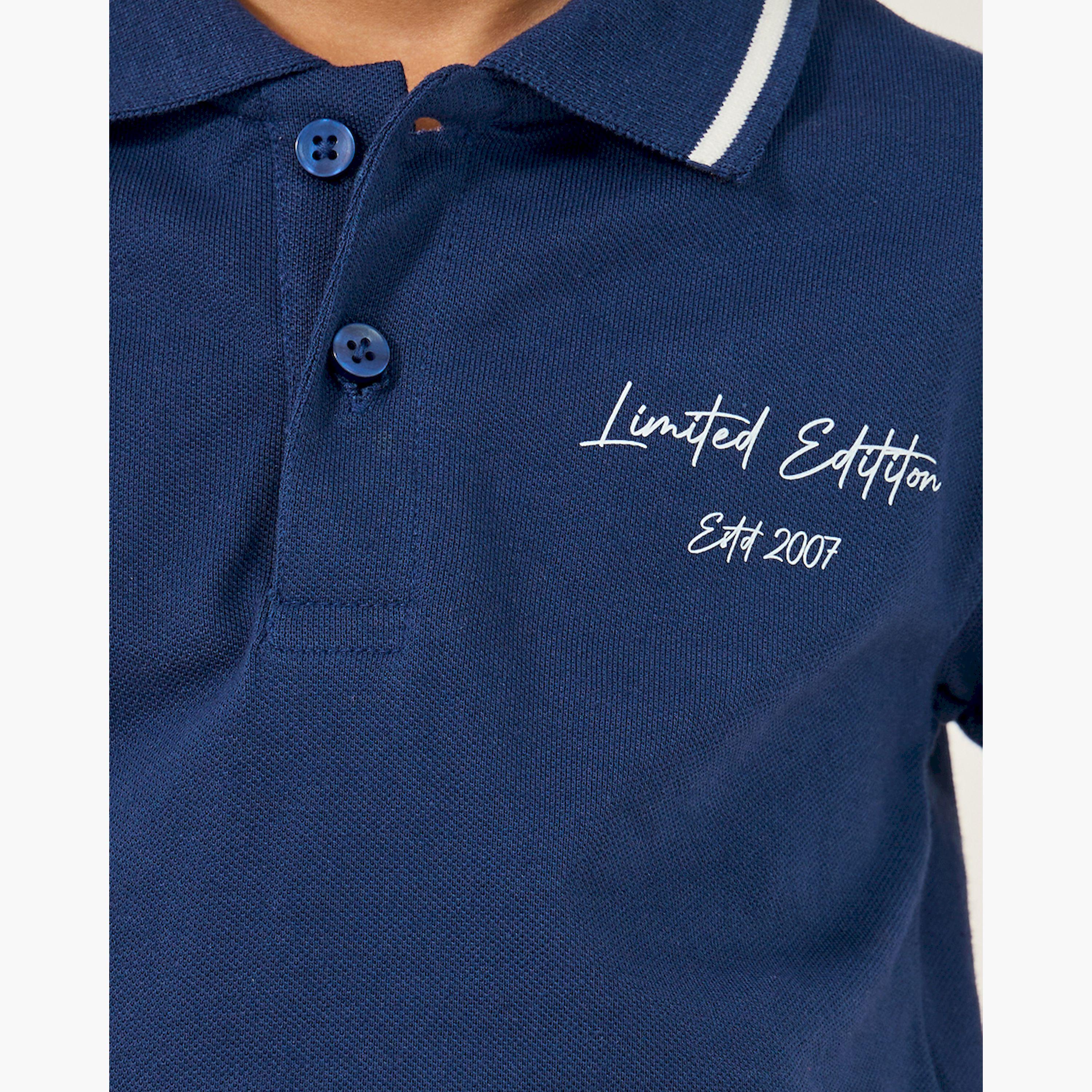 Styli Slogan Print Regular Fit Polo Neck T-Shirt-boys-clothing-tshirtsandpolos-image-4