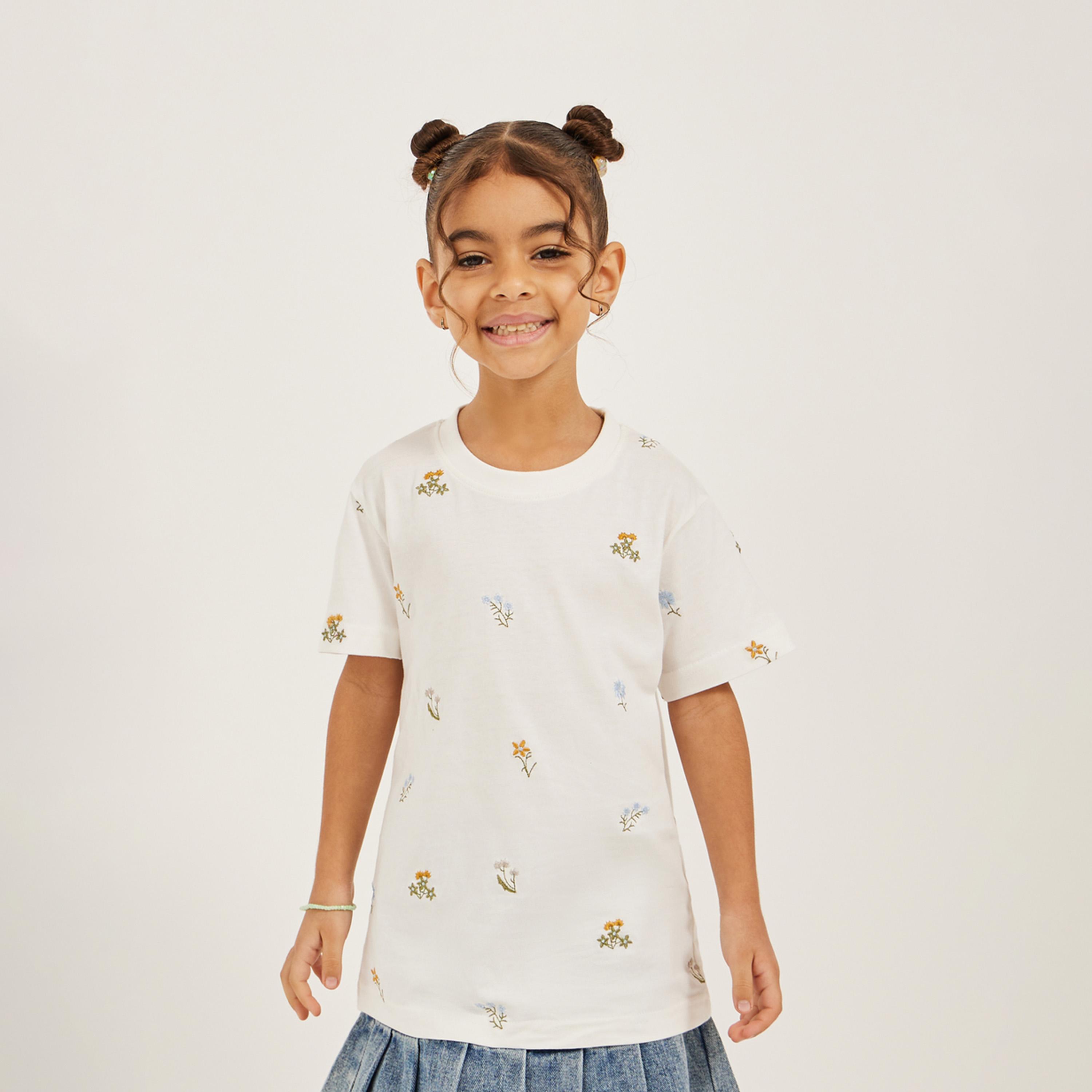 Styli All Over Embroidered T-Shirt-girls-clothing-tshirts-image-1