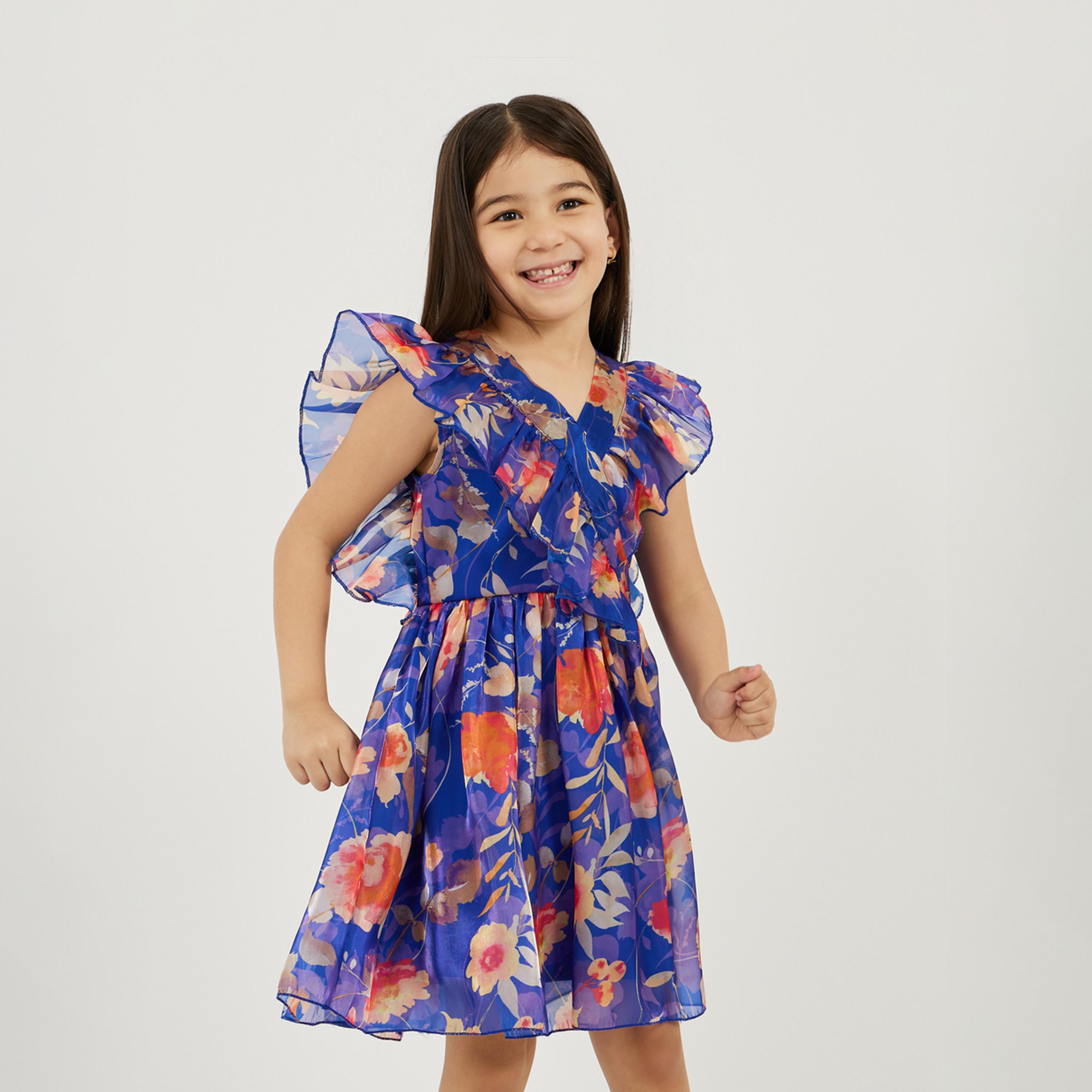 Styli Floral Printed Organza Dress-girls-clothing-dressesandjumpsuits-image-1