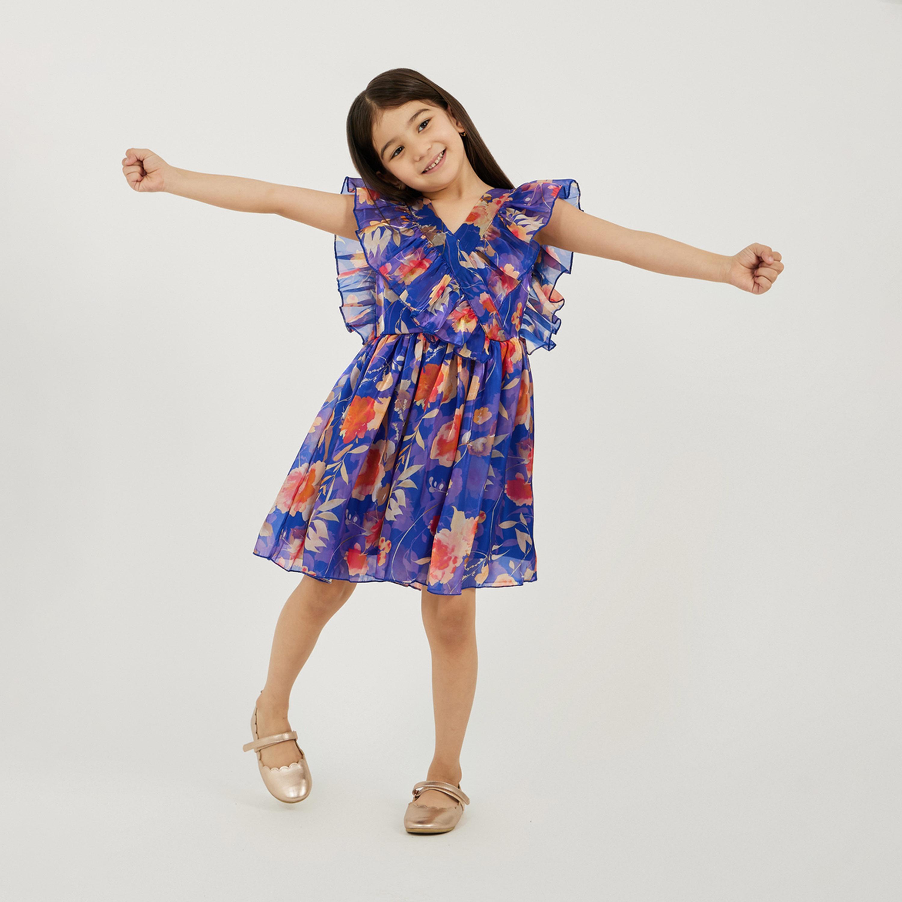 Styli Floral Printed Organza Dress-girls-clothing-dressesandjumpsuits-image-2
