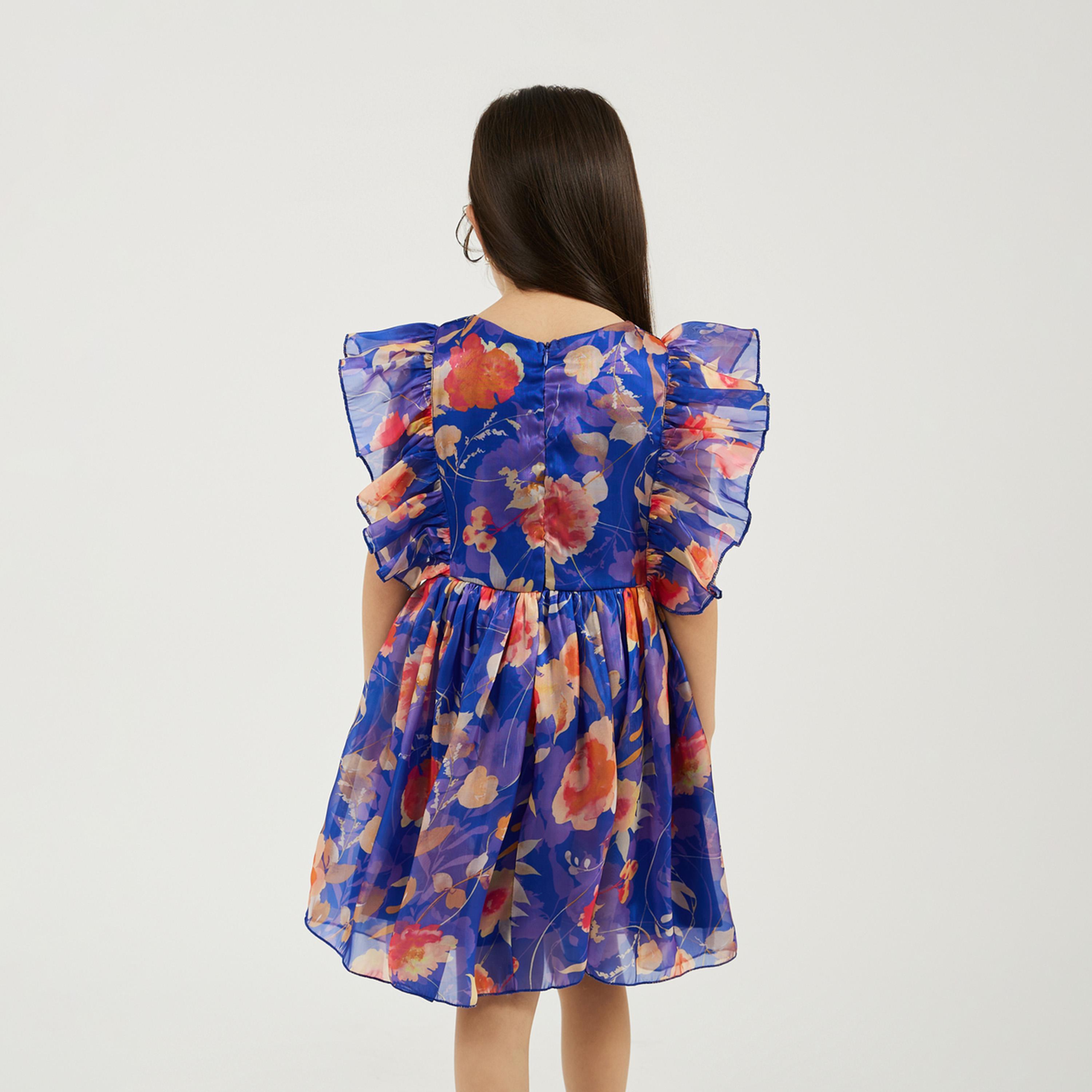 Styli Floral Printed Organza Dress-girls-clothing-dressesandjumpsuits-image-4