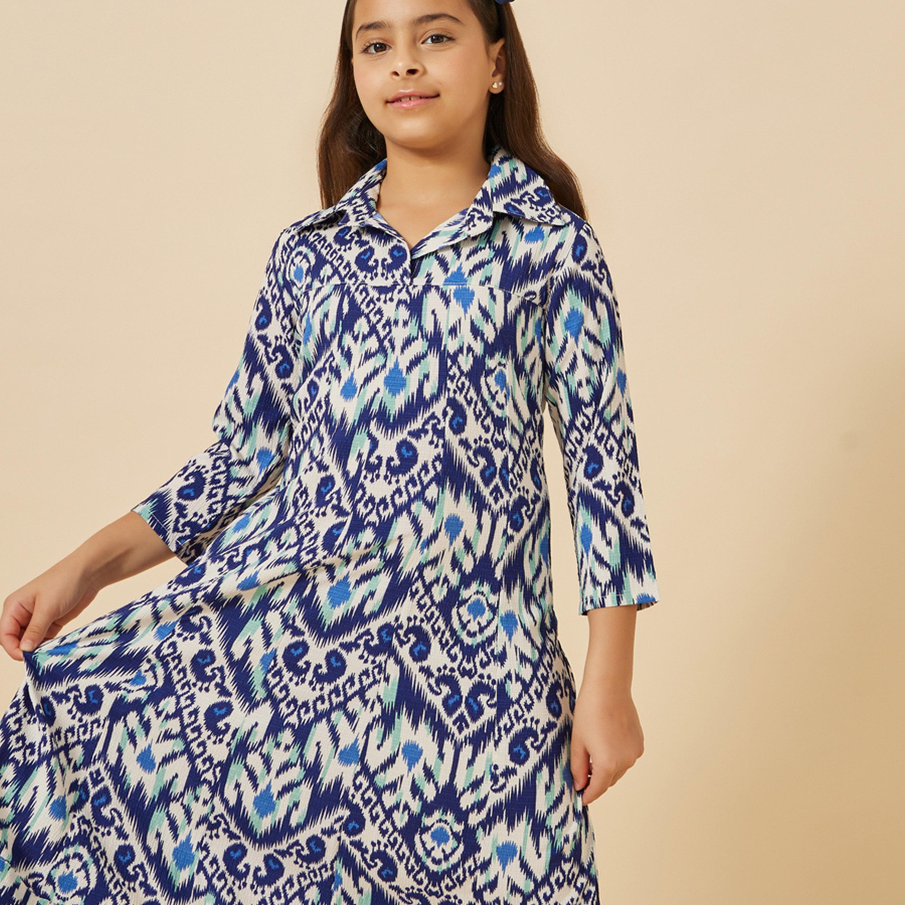 Styli Aztec Print Dress-girls-clothing-dressesandjumpsuits-image-2
