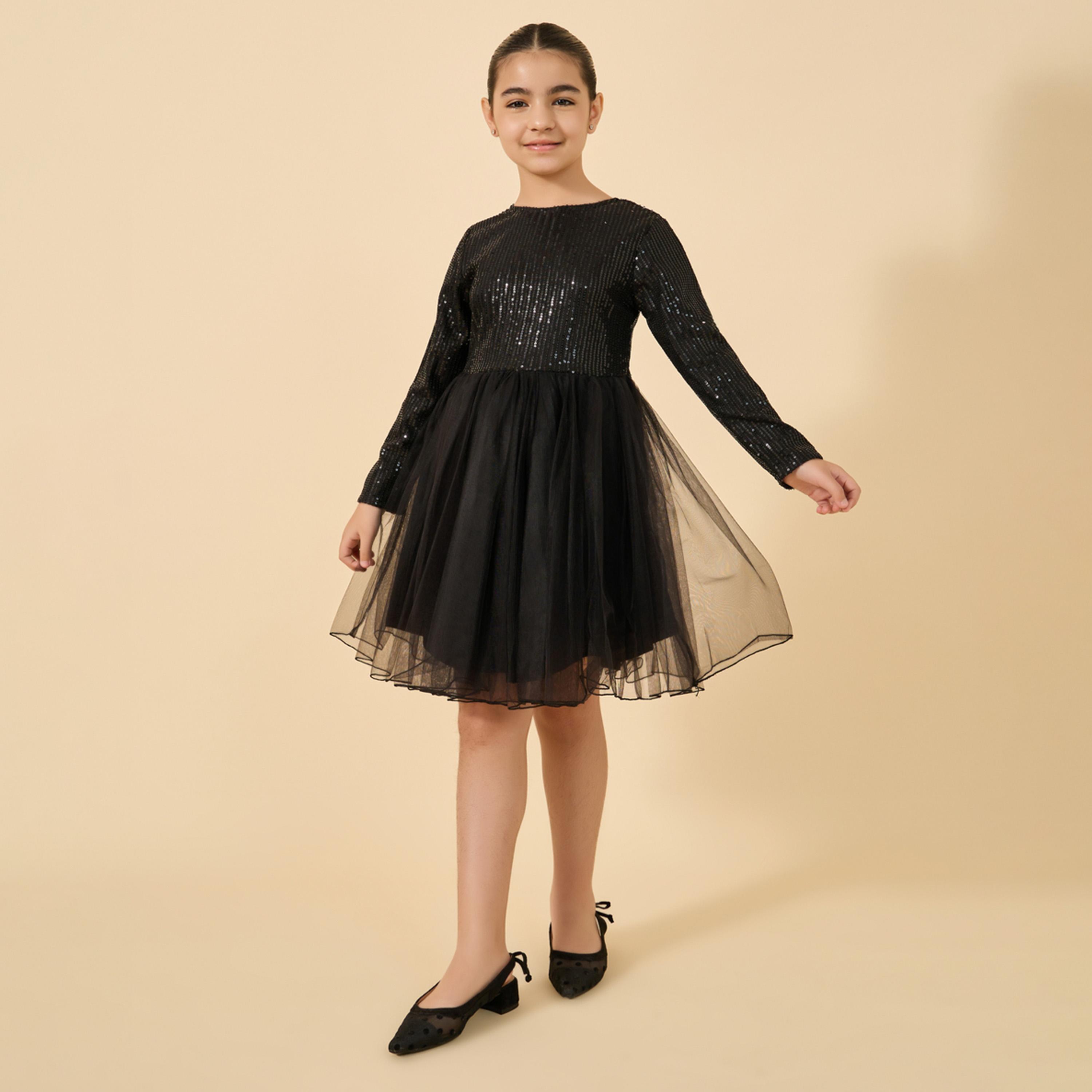 ستايلي - فستان أسود مزين بالترتر-girls-clothing-dressesandjumpsuits-image-1