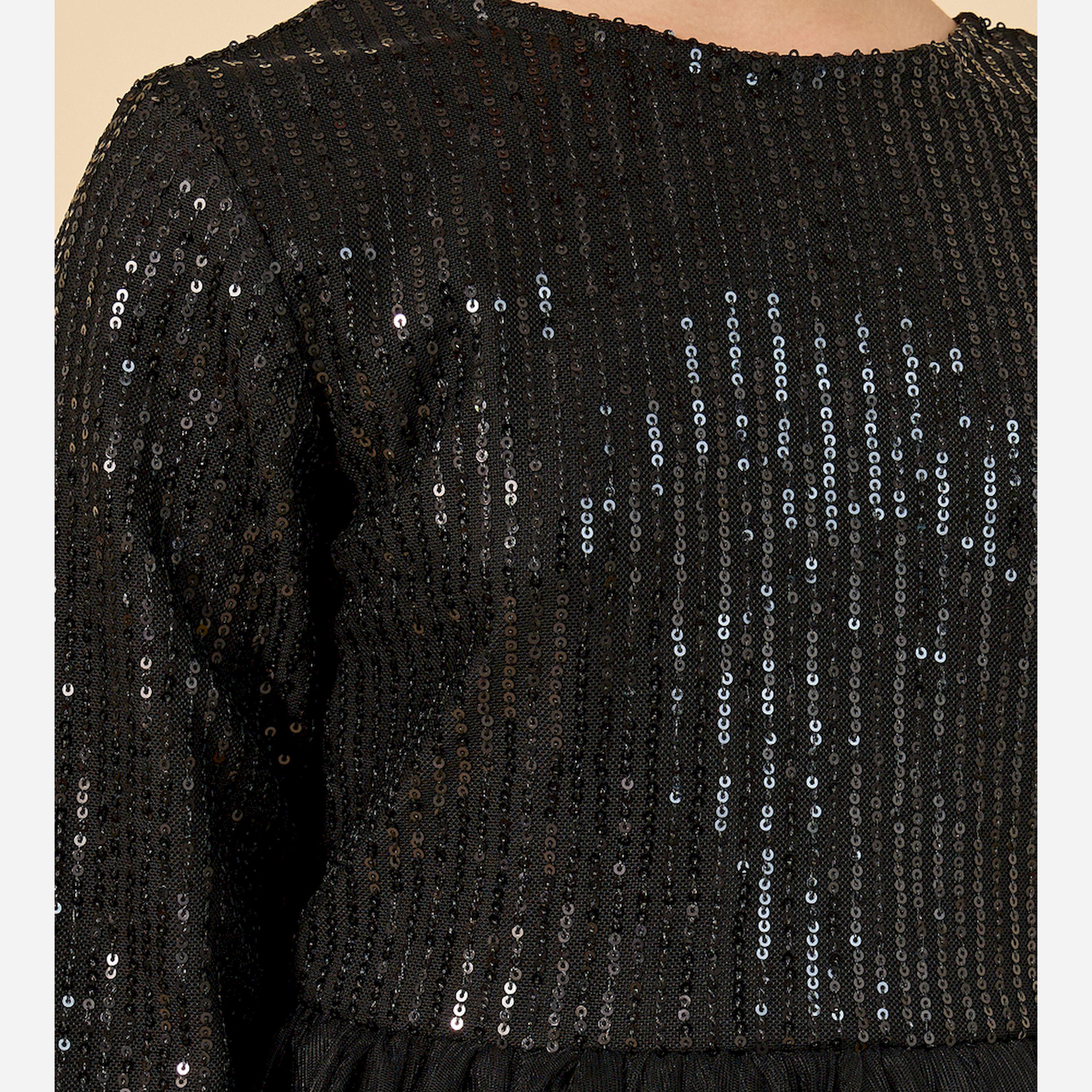 Styli Black Sequins Dress-girls-clothing-dressesandjumpsuits-image-3