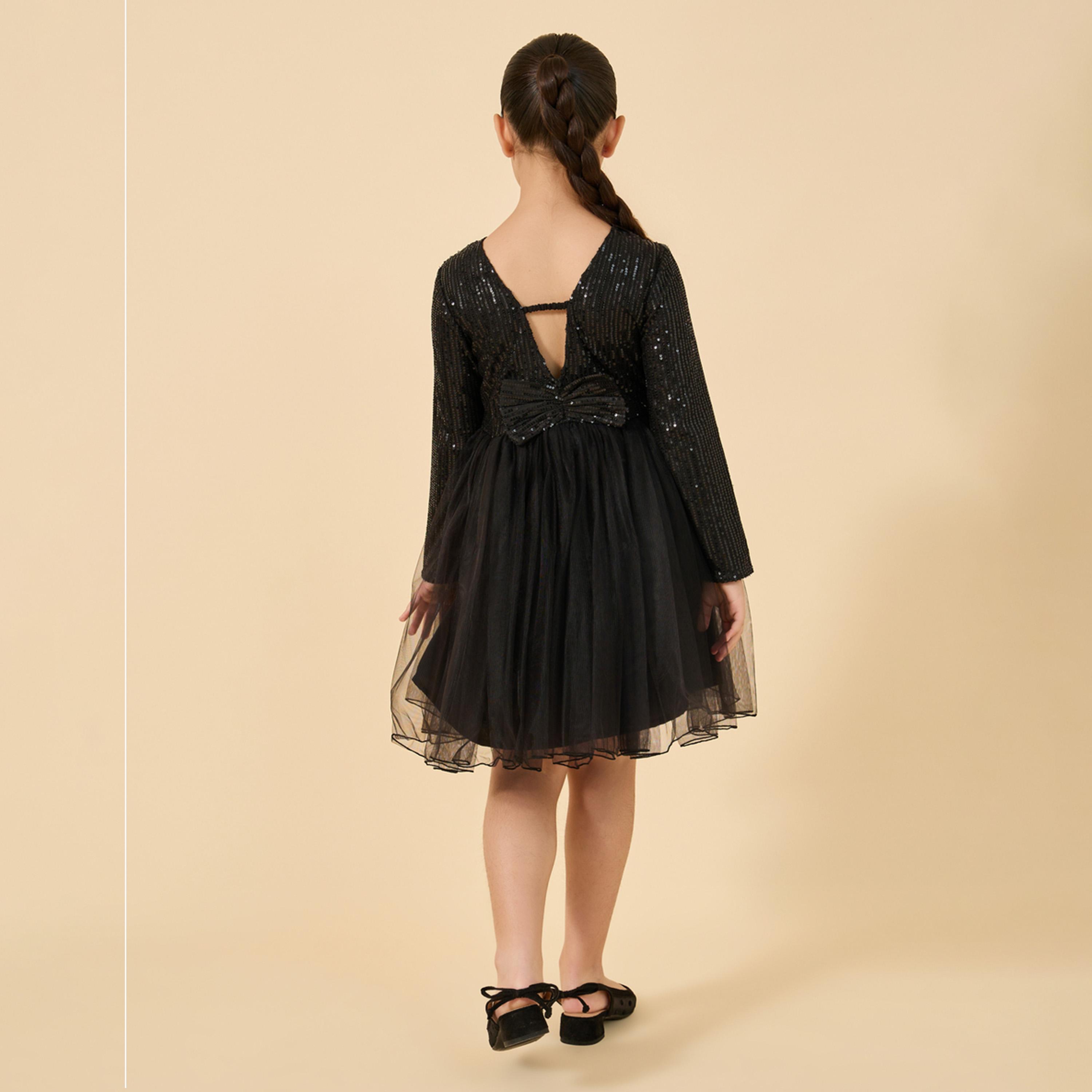 Styli Black Sequins Dress-girls-clothing-dressesandjumpsuits-image-5