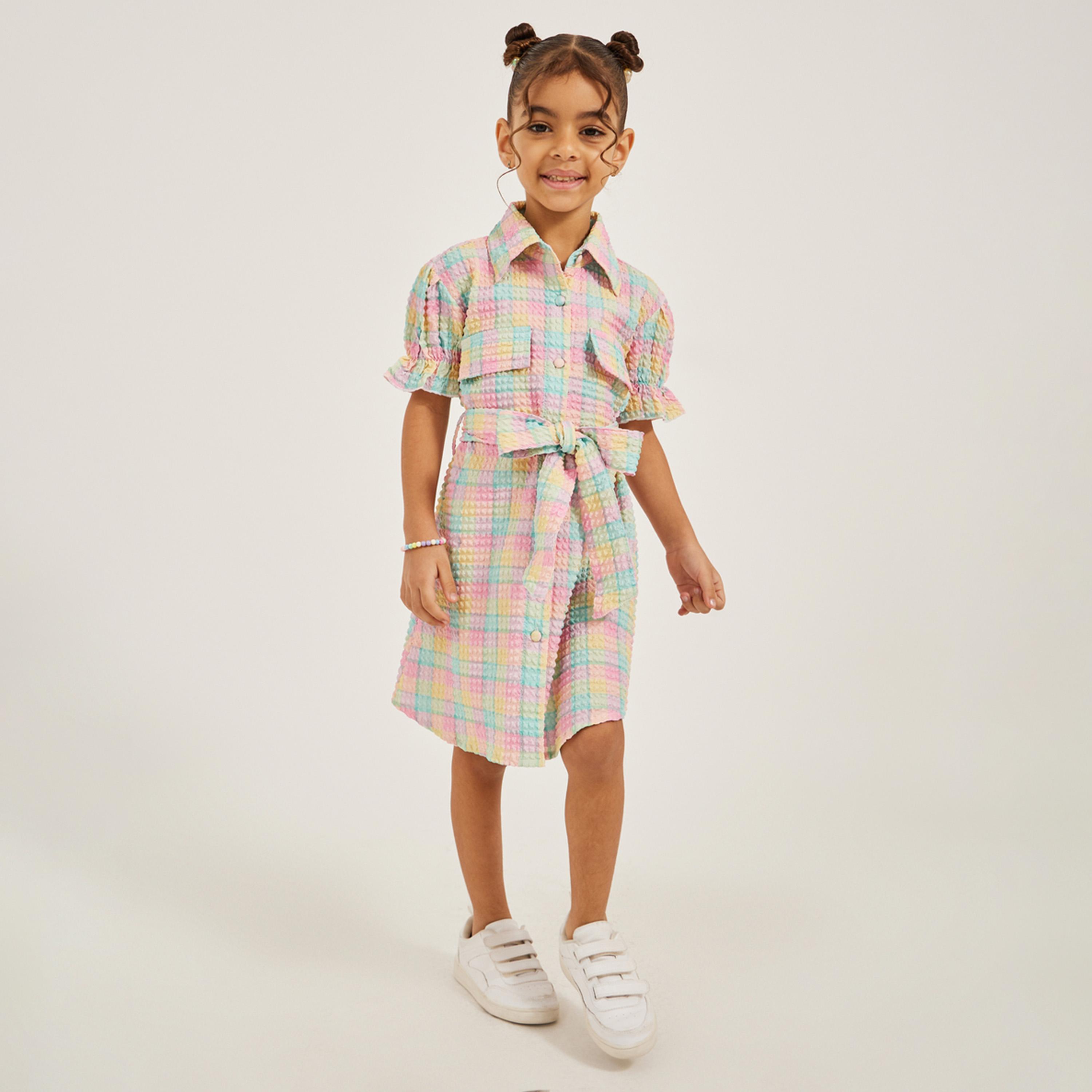 Styli Seersucker Check Dress-girls-clothing-dressesandjumpsuits-image-1