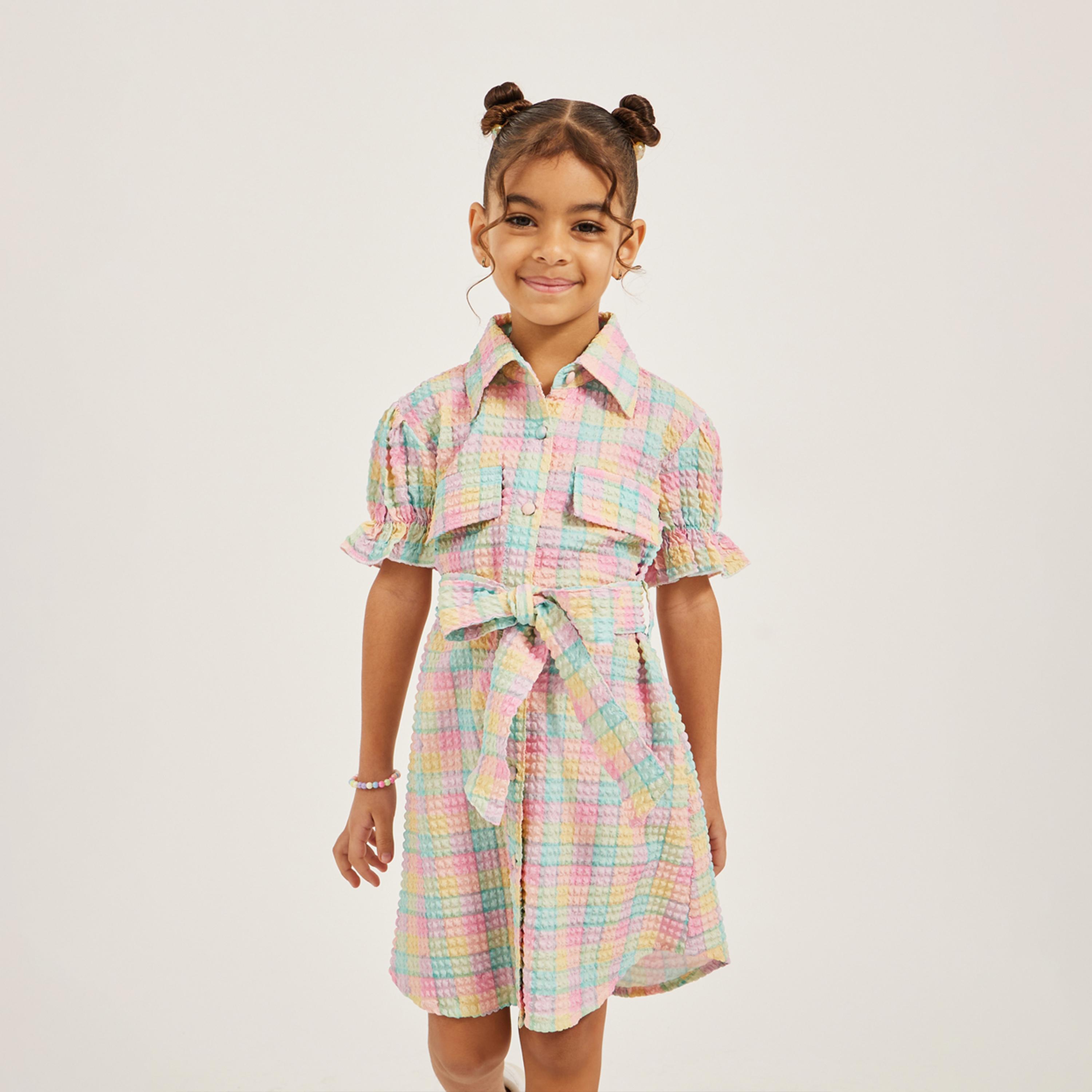 Styli Seersucker Check Dress-girls-clothing-dressesandjumpsuits-image-2